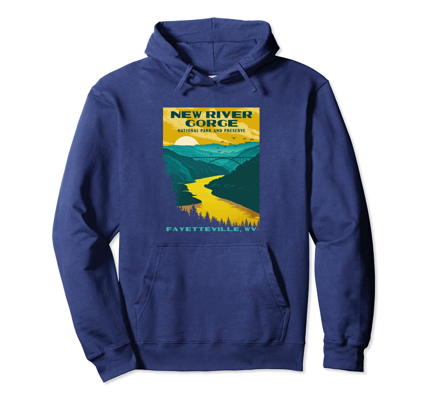 New River Gorge National Park Wpa Hoodie - Custom Art Print for Adults - T-Shirt, Sweatshirt, Hoodie