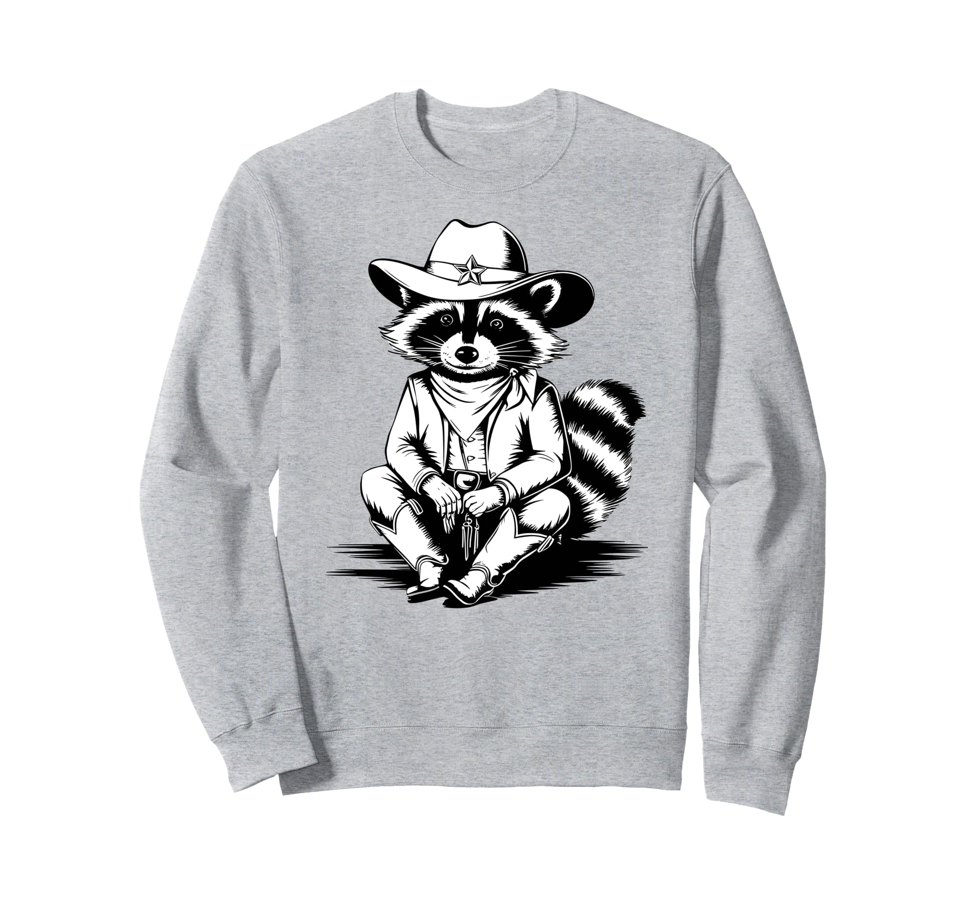 Raccoon Cowboy Trash Panda Western Sweatshirt - Novelty Apparel for Adults - T-Shirt, Sweatshirt, Hoodie