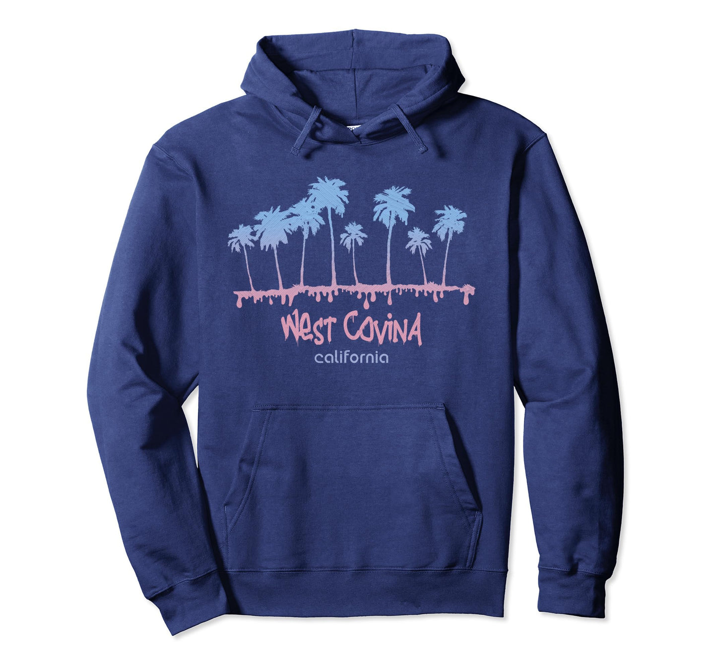 West Covina California Beach Surf Vibes Hoodie - Trendy Graphic for Adults - T-Shirt, Sweatshirt, Hoodie