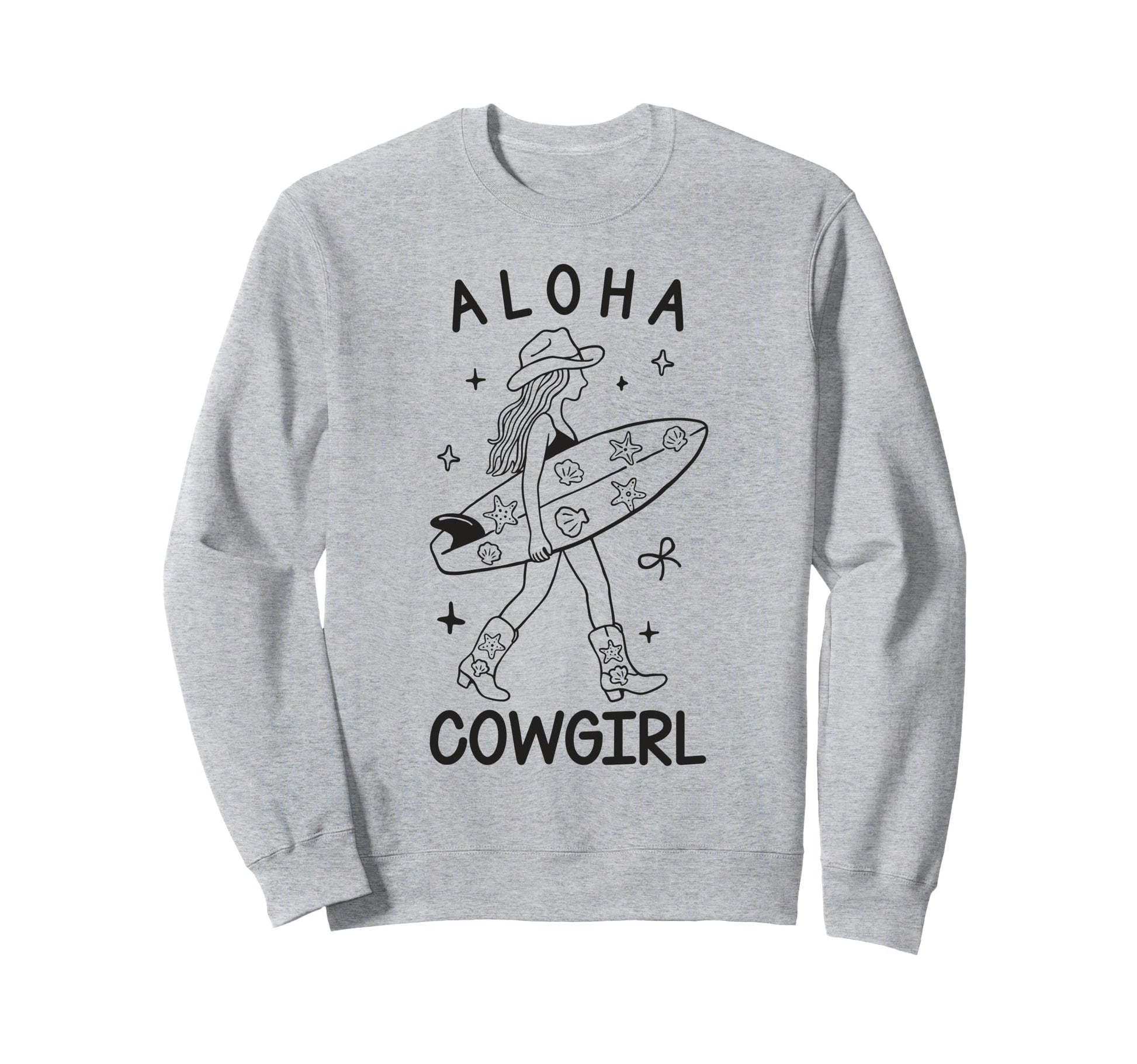 Aloha Cowgirl Surf Western Sweatshirt - Casual Everyday Wear for Adults - T-Shirt, Sweatshirt, Hoodie