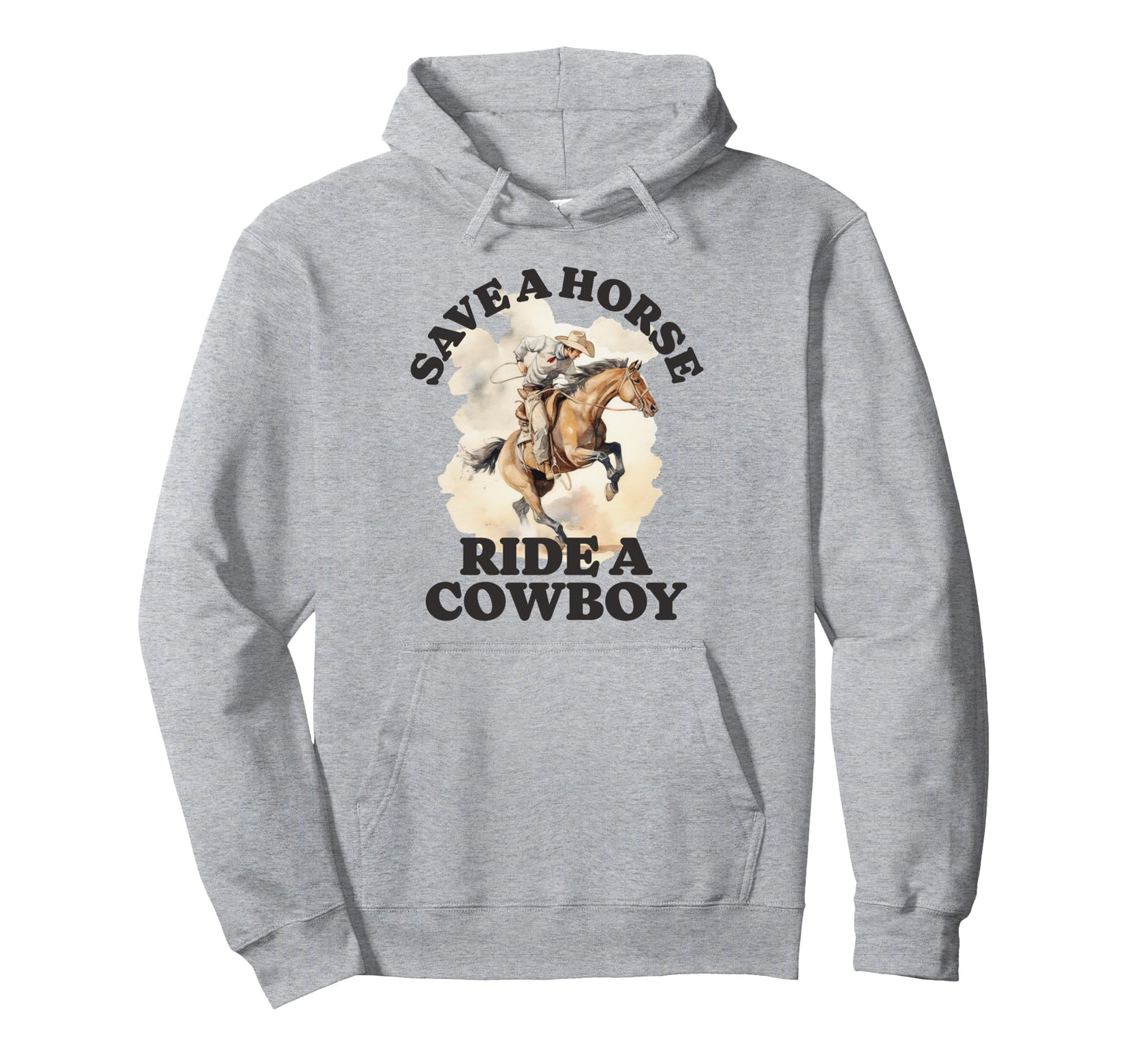 Funny Cowboy Cowgirl Save Horse Ride Hoodie - Novelty Apparel for Adults - T-Shirt, Sweatshirt, Hoodie