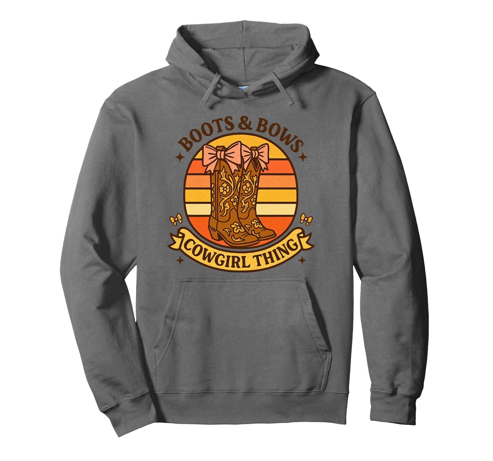 Boots Bows Cowgirl Thing Western Sunset Hoodie - Custom Art Print Men Women - T-Shirt, Sweatshirt, Hoodie