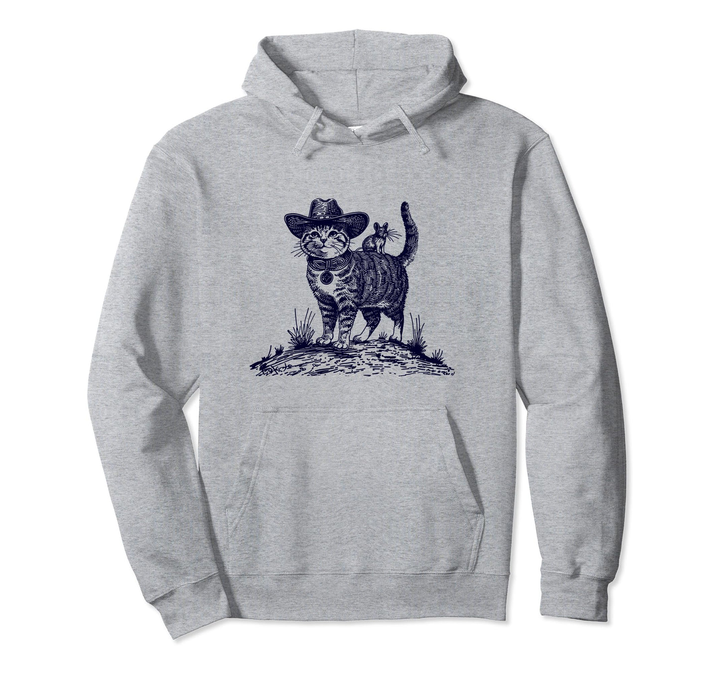 Meowdy Funny Country Music Cat Cowgirl Hoodie - Graphic Print for Adults - T-Shirt, Sweatshirt, Hoodie