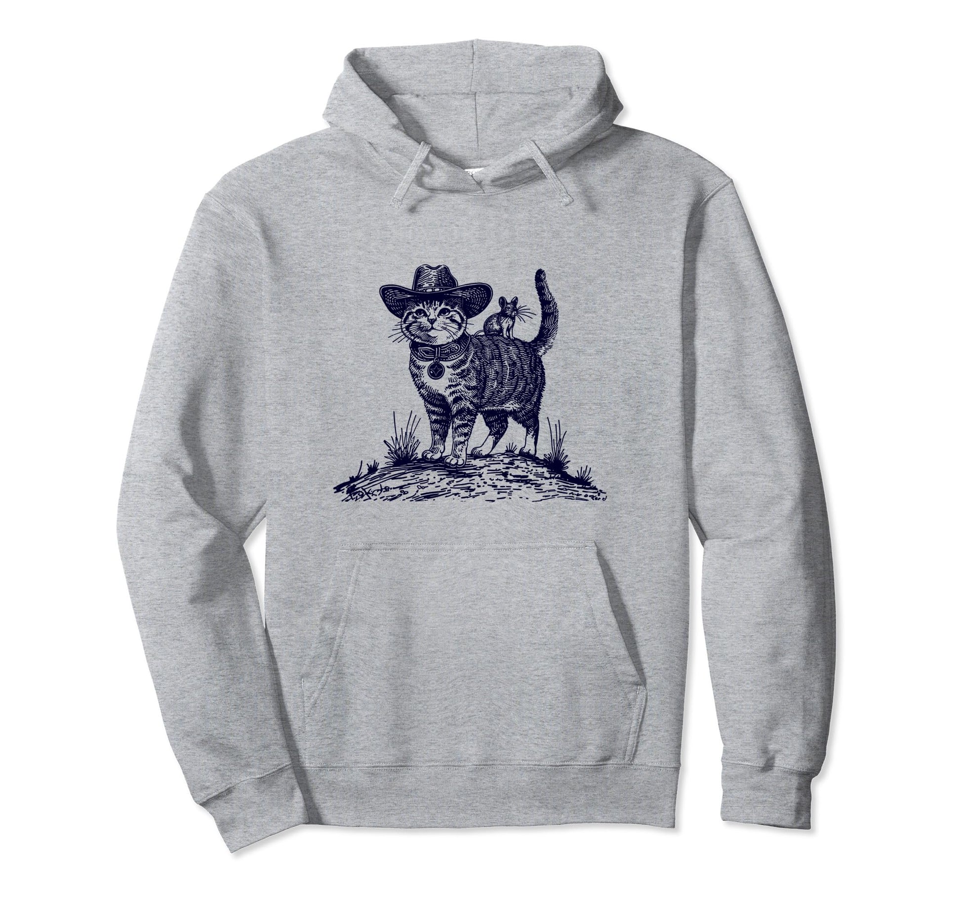 Meowdy Funny Country Music Cat Cowgirl Hoodie - Graphic Print for Adults - T-Shirt, Sweatshirt, Hoodie