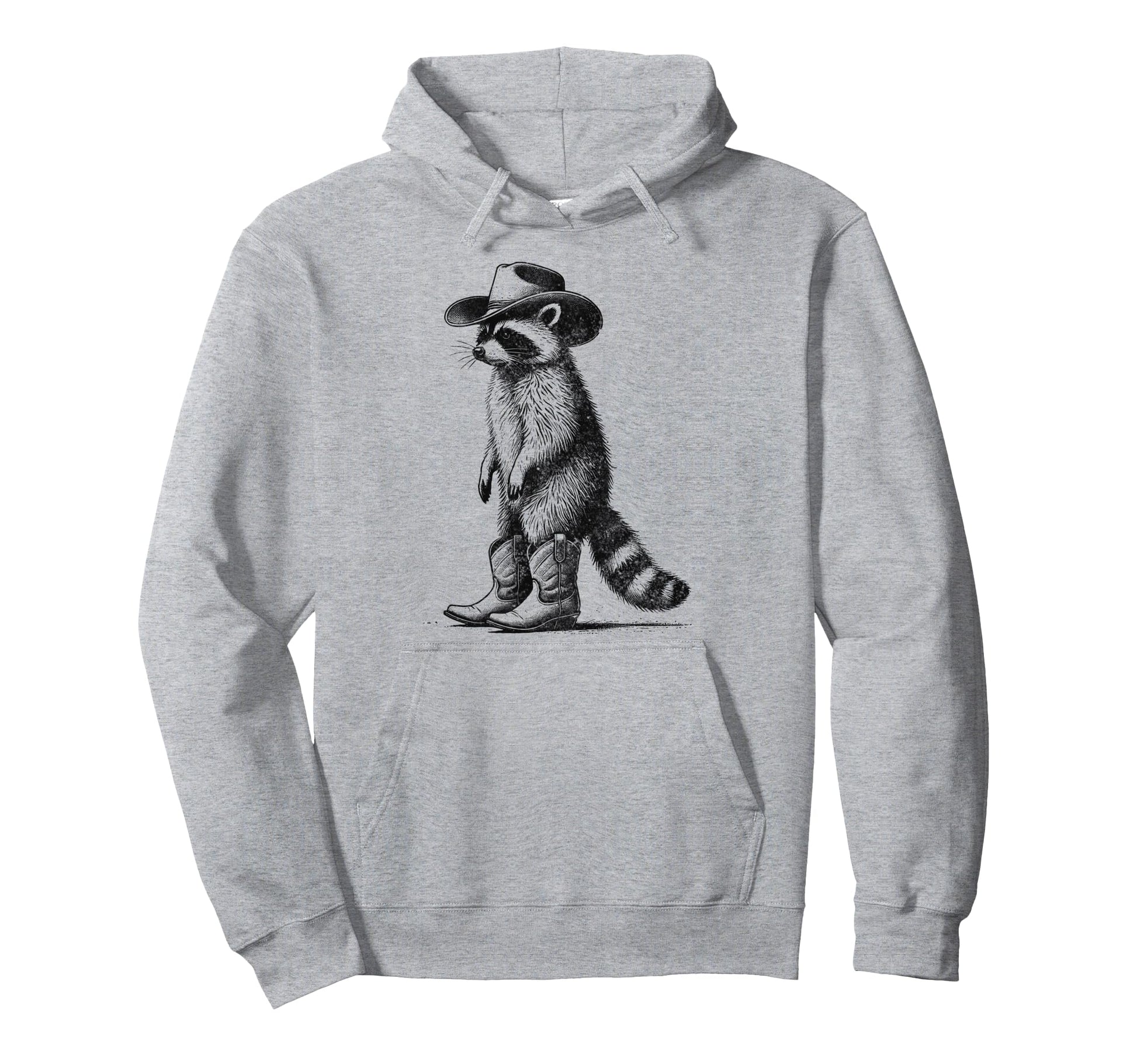 Raccoon Cowboy Cowgirl Western Country Hoodie - Minimalist Print for Adults - T-Shirt, Sweatshirt, Hoodie