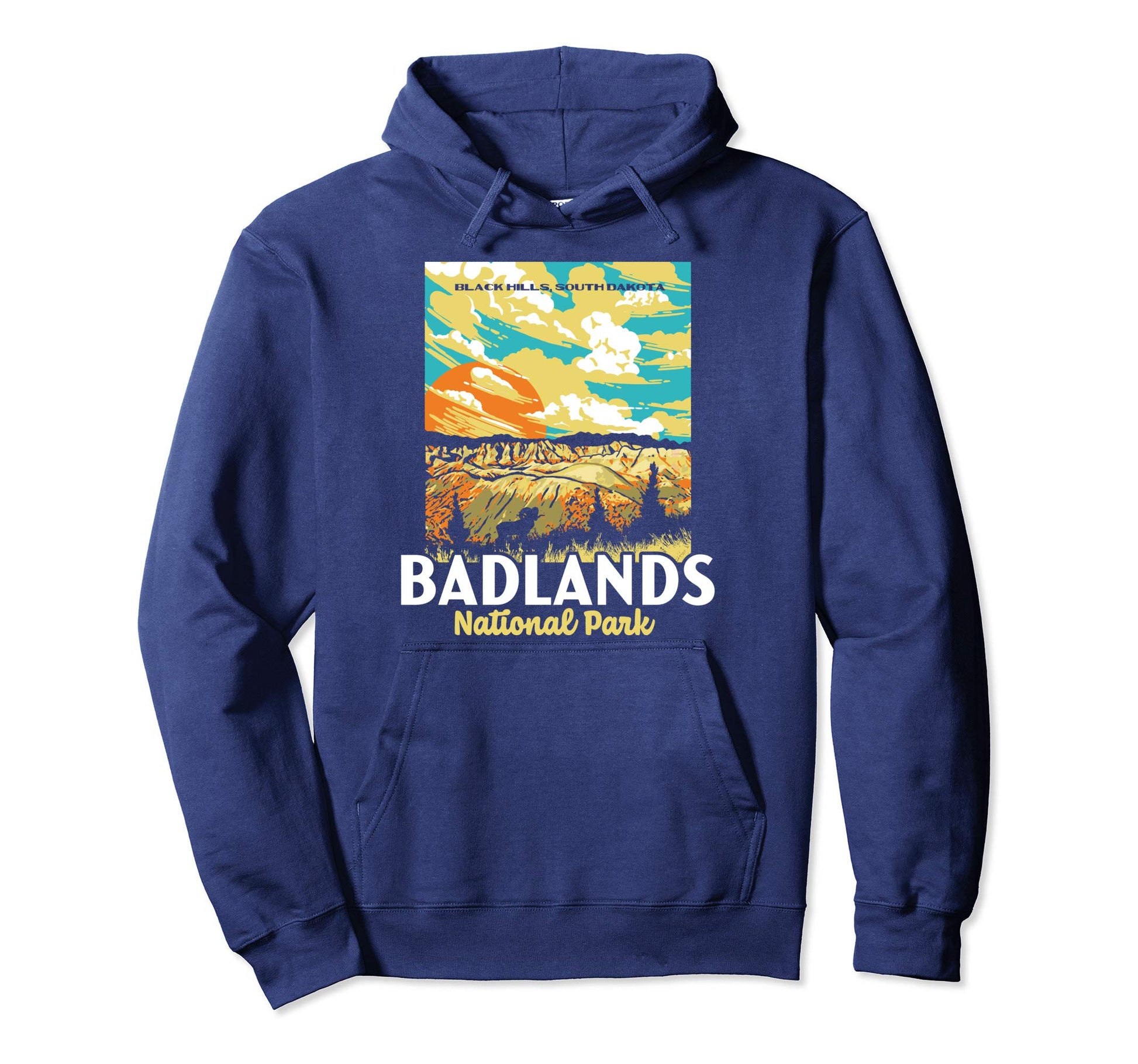 Badlands National Park South Dakota Wpa Hoodie - Unique Graphic for Adults - T-Shirt, Sweatshirt, Hoodie