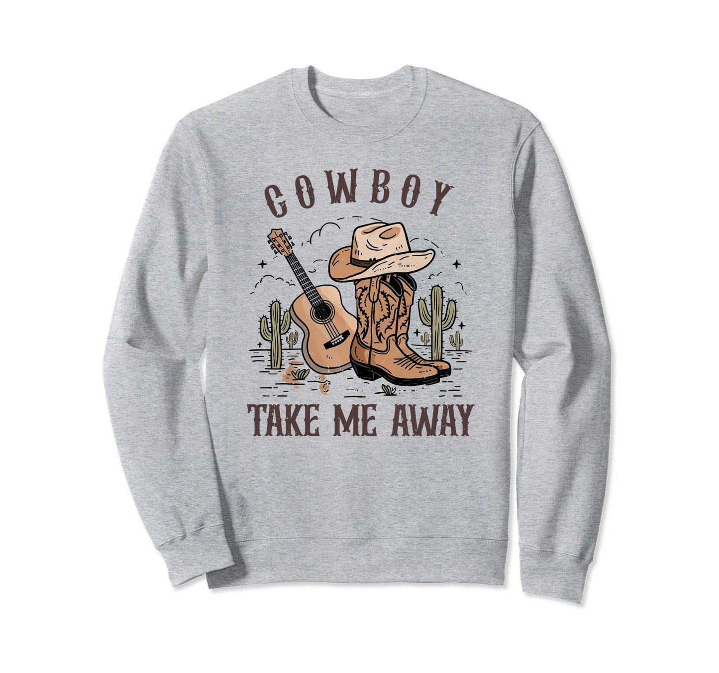 Cowboy Take Me Away Cowgirl Hat Sweatshirt - Minimalist Print Men Women - T-Shirt, Sweatshirt, Hoodie