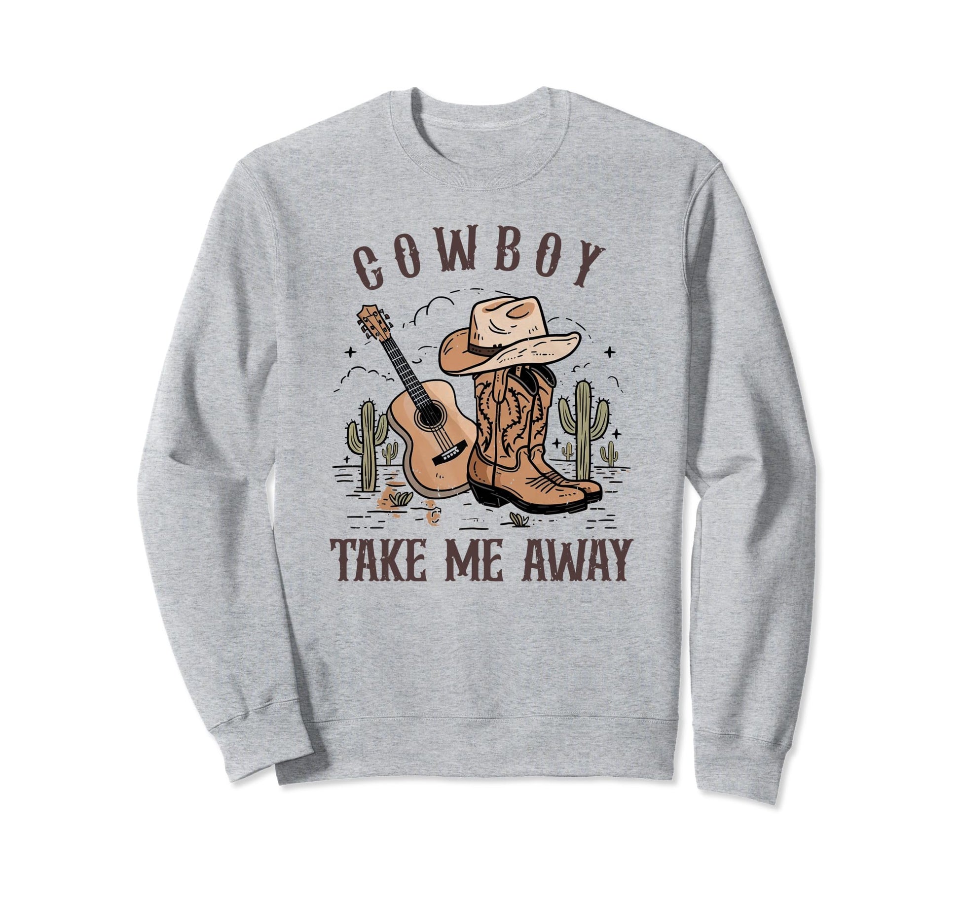 Cowboy Take Me Away Cowgirl Hat Sweatshirt - Minimalist Print Men Women - T-Shirt, Sweatshirt, Hoodie