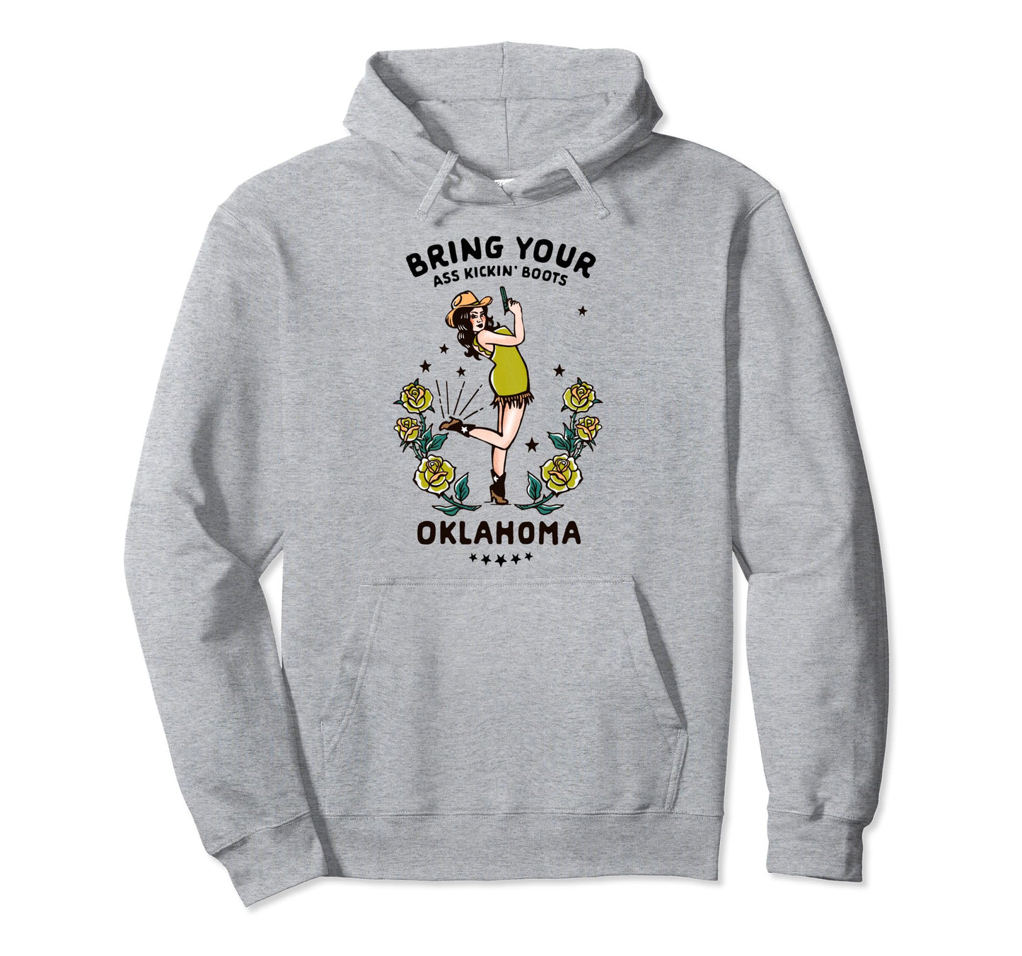 Oklahoma Western Cowgirl Ass Kicking Hoodie - Streetwear Style Men Women - T-Shirt, Sweatshirt, Hoodie