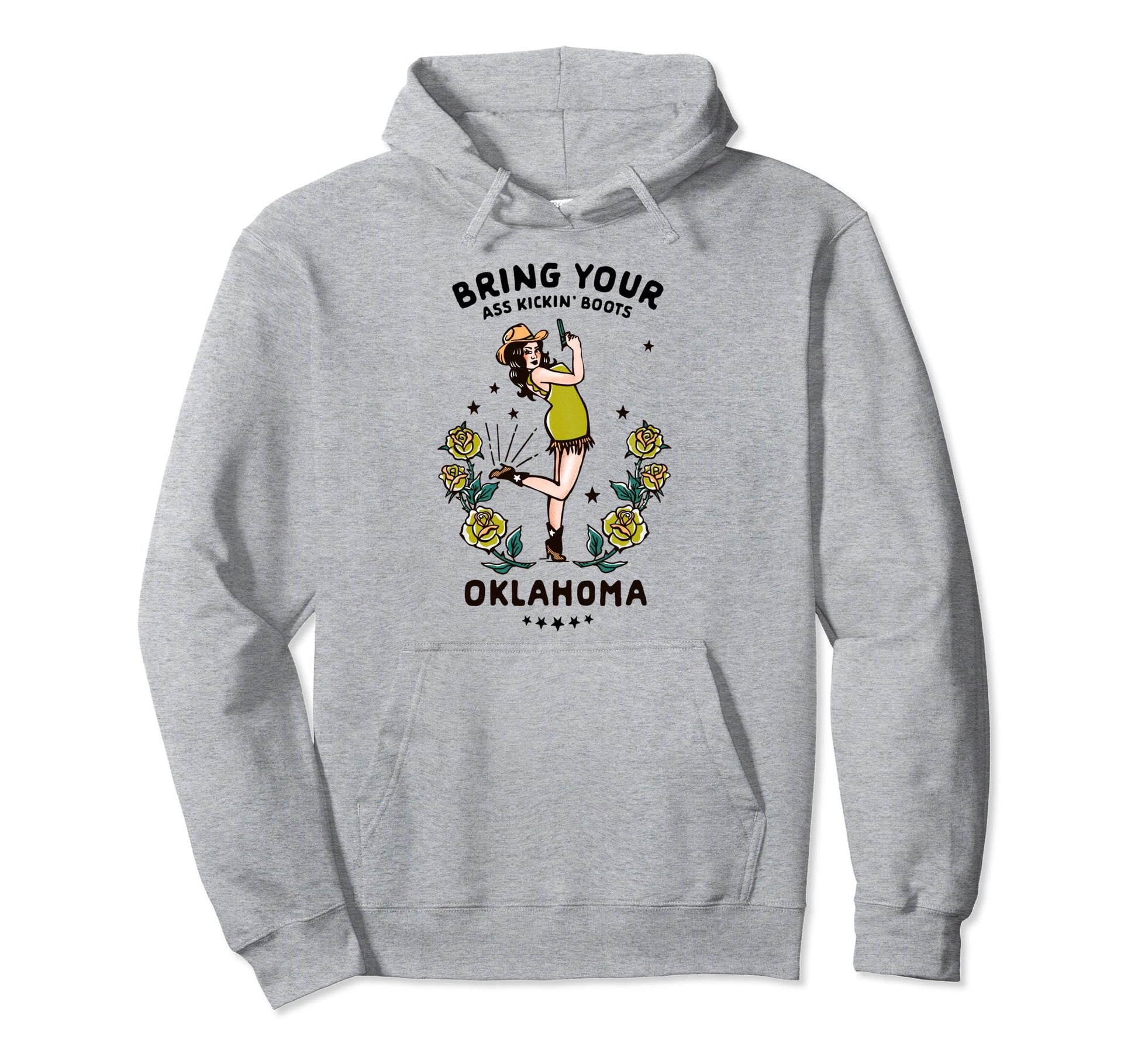 Oklahoma Western Cowgirl Ass Kicking Hoodie - Streetwear Style Men Women - T-Shirt, Sweatshirt, Hoodie