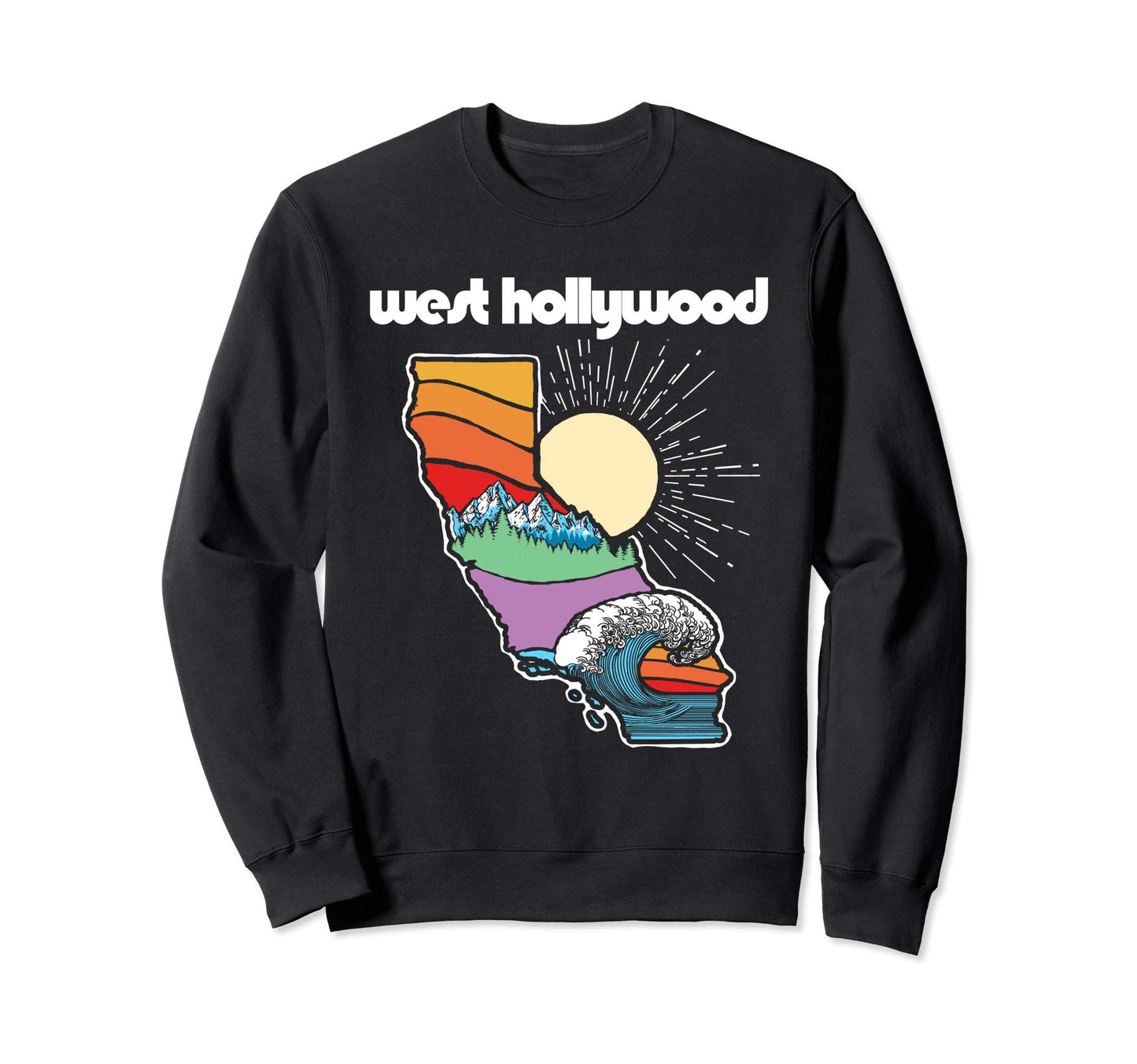 West Hollywood California Sweatshirt - Casual Everyday Wear Men Women - T-Shirt, Sweatshirt, Hoodie