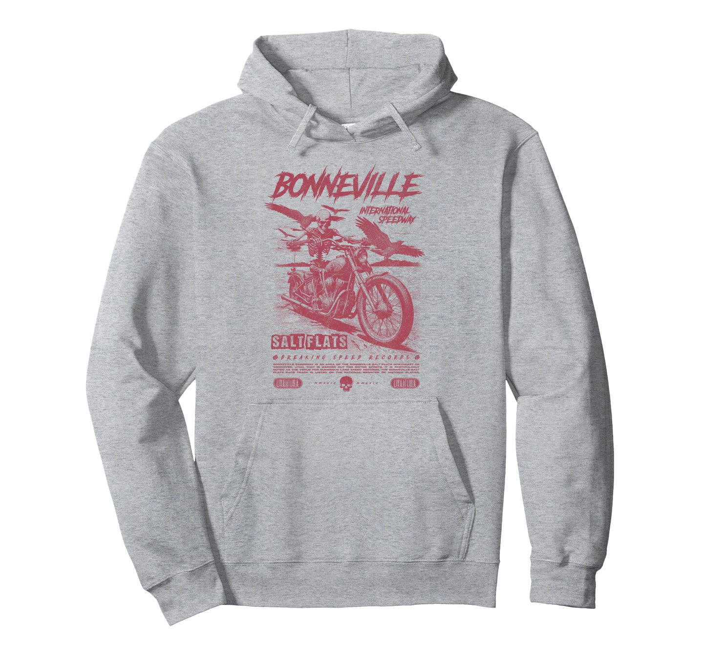 Bonneville Salt Flats Motorcycle Hoodie - Fun Novelty Design for Adults - T-Shirt, Sweatshirt, Hoodie