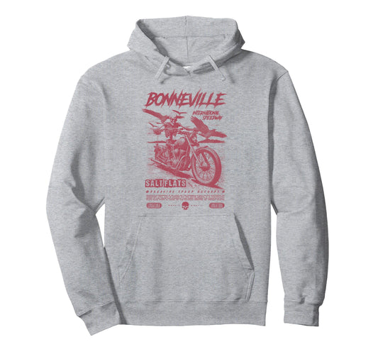 Bonneville Salt Flats Motorcycle Hoodie - Fun Novelty Design for Adults - T-Shirt, Sweatshirt, Hoodie