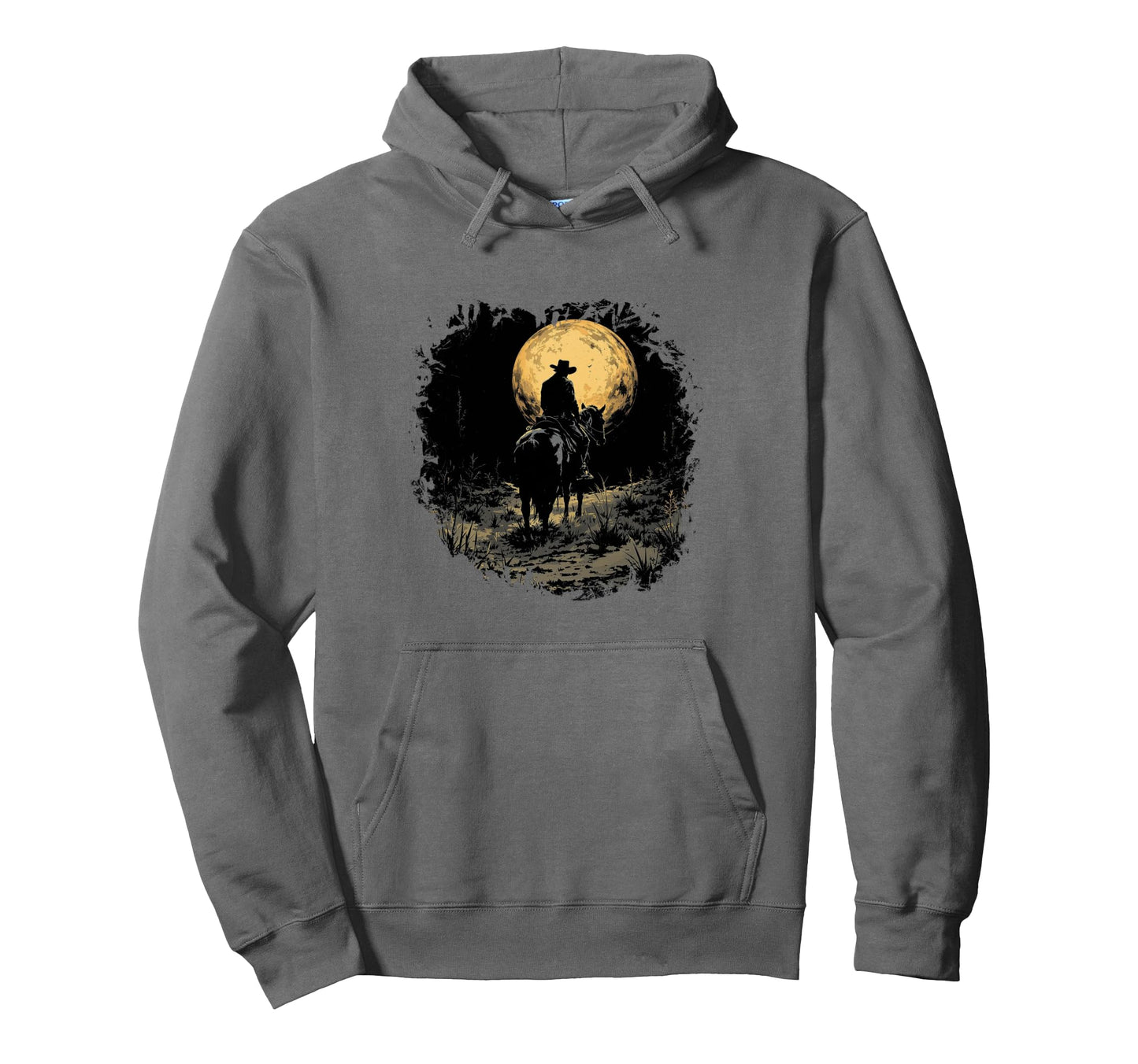Cowboy Riding Horse Simple Hoodie - Custom Art Print Men Women - T-Shirt, Sweatshirt, Hoodie