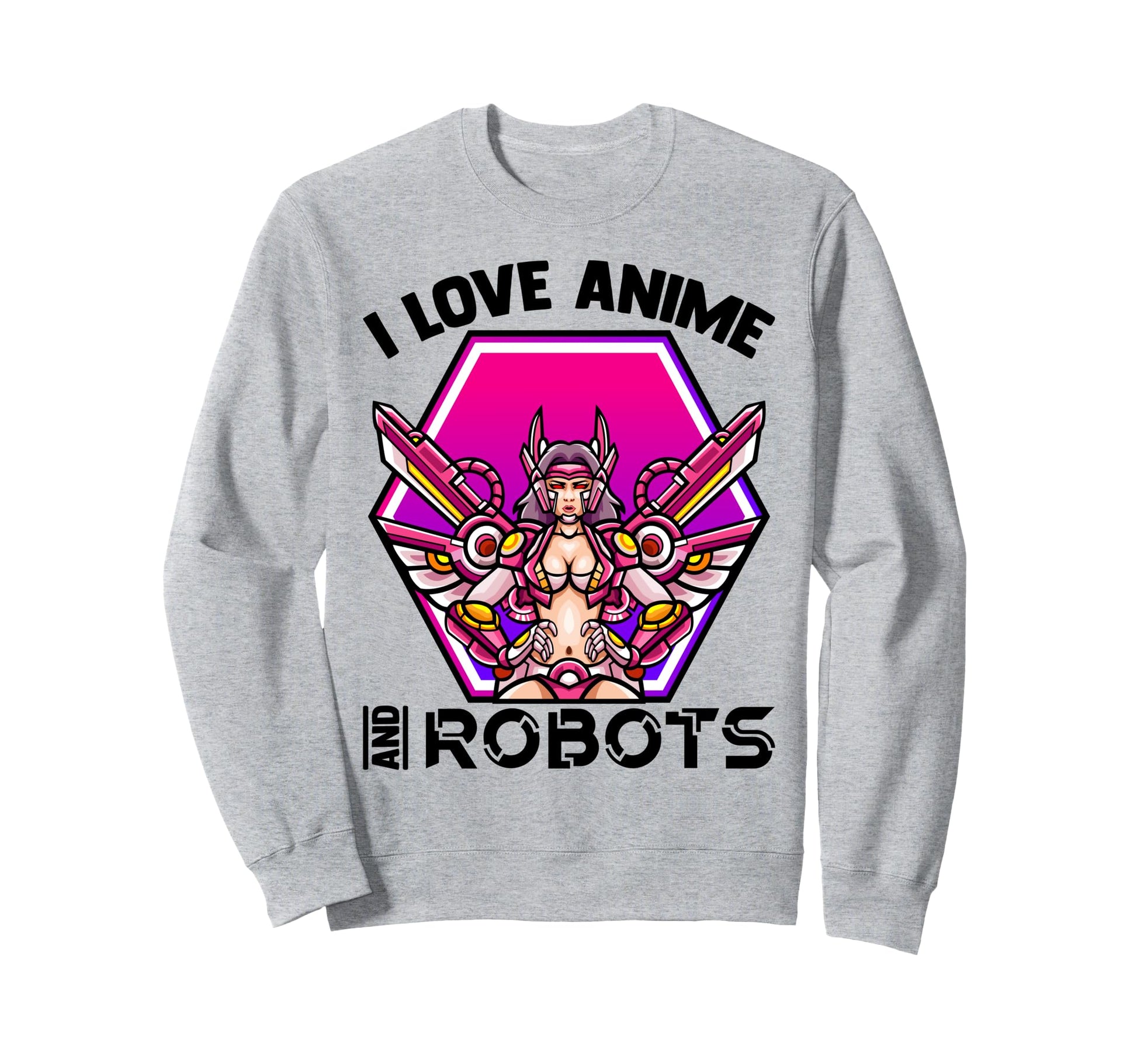 I Love Anime And Robots Kawaii Sweatshirt - Unique Graphic for Adults - T-Shirt, Sweatshirt, Hoodie