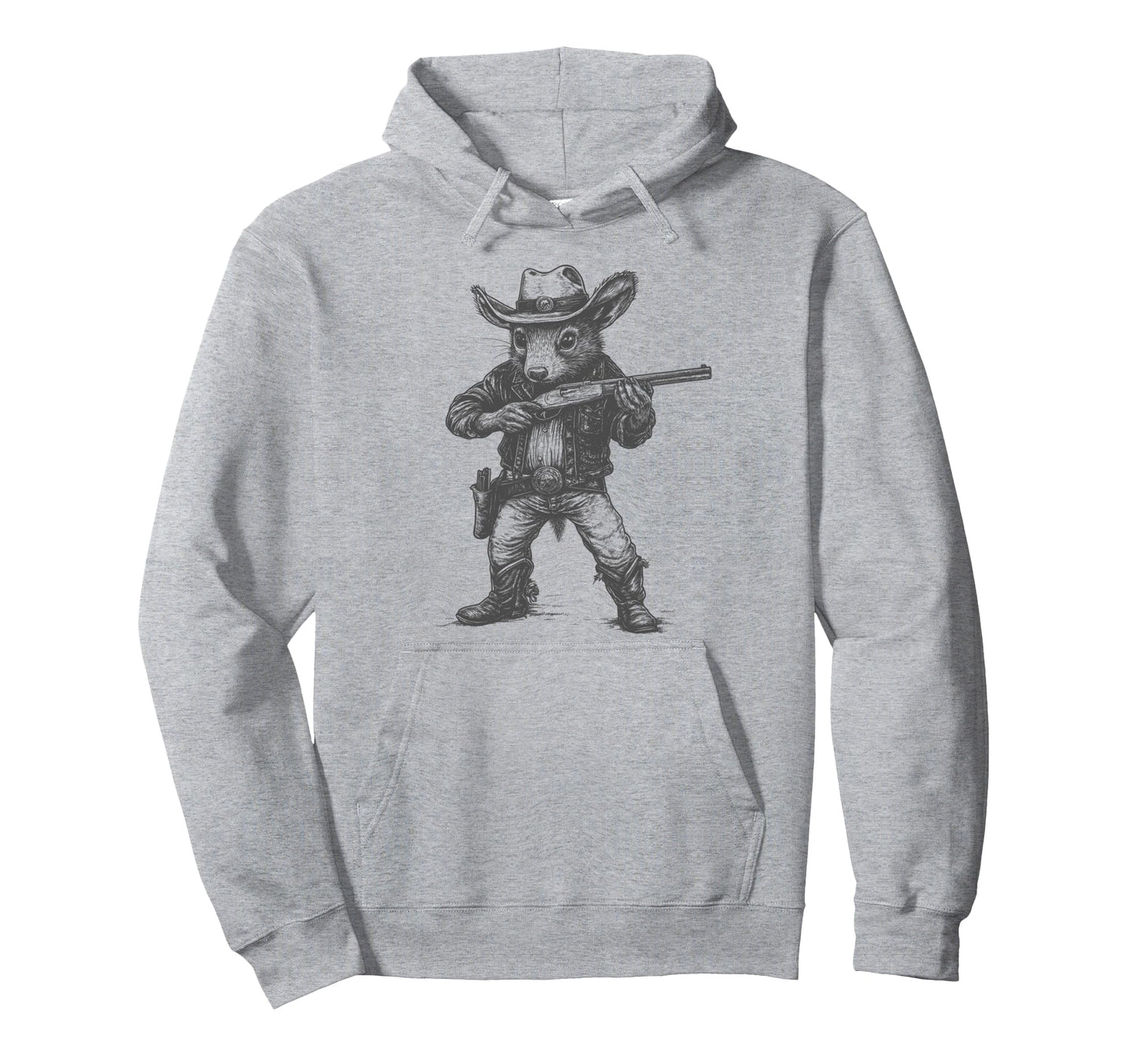 Opossum Cowboy Hat Funny Western Possum Hoodie - Unique Graphic for Adults - T-Shirt, Sweatshirt, Hoodie
