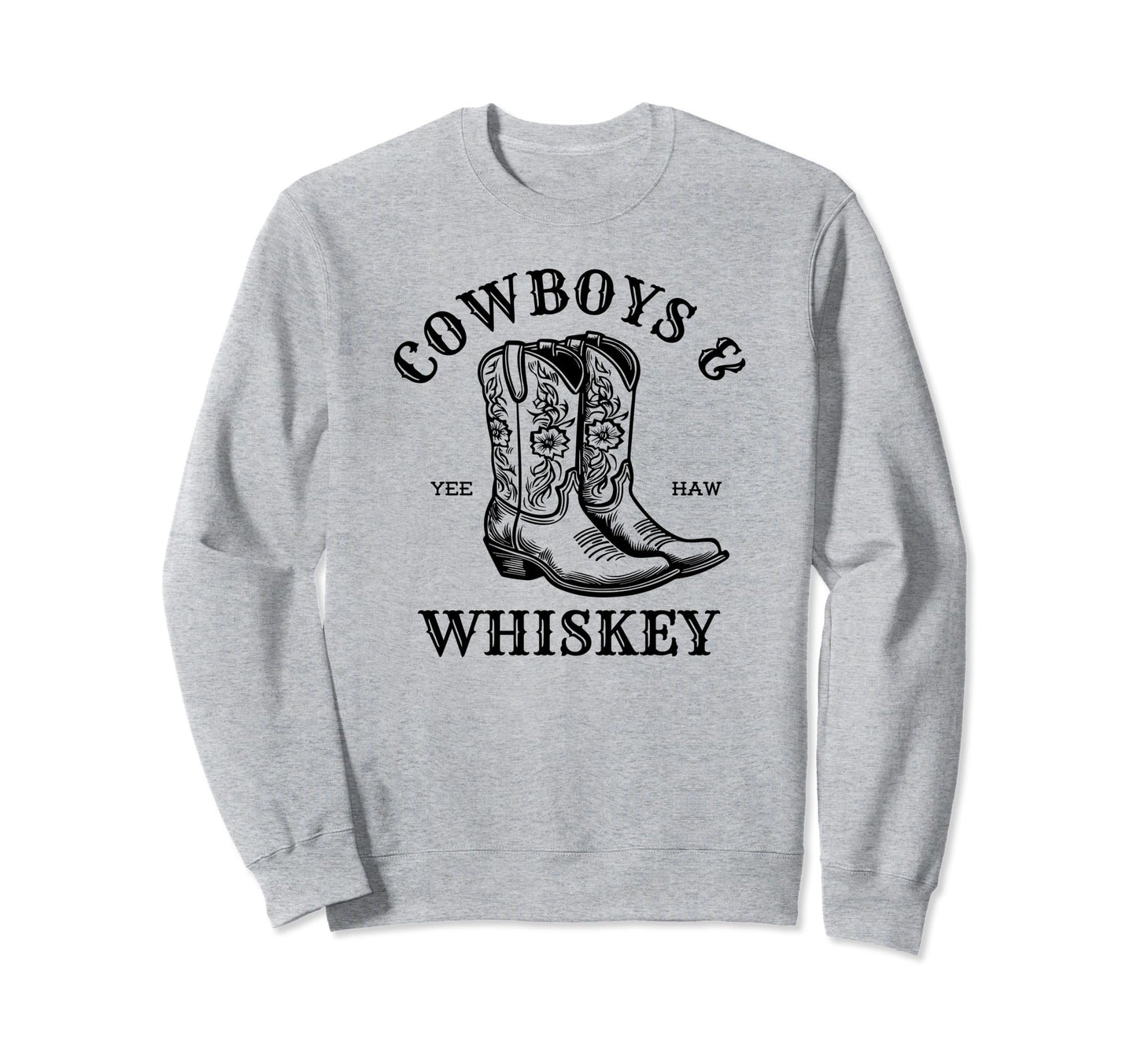 Linedance Cowboys And Whiskey Sweatshirt - Minimalist Print for Adults - T-Shirt, Sweatshirt, Hoodie