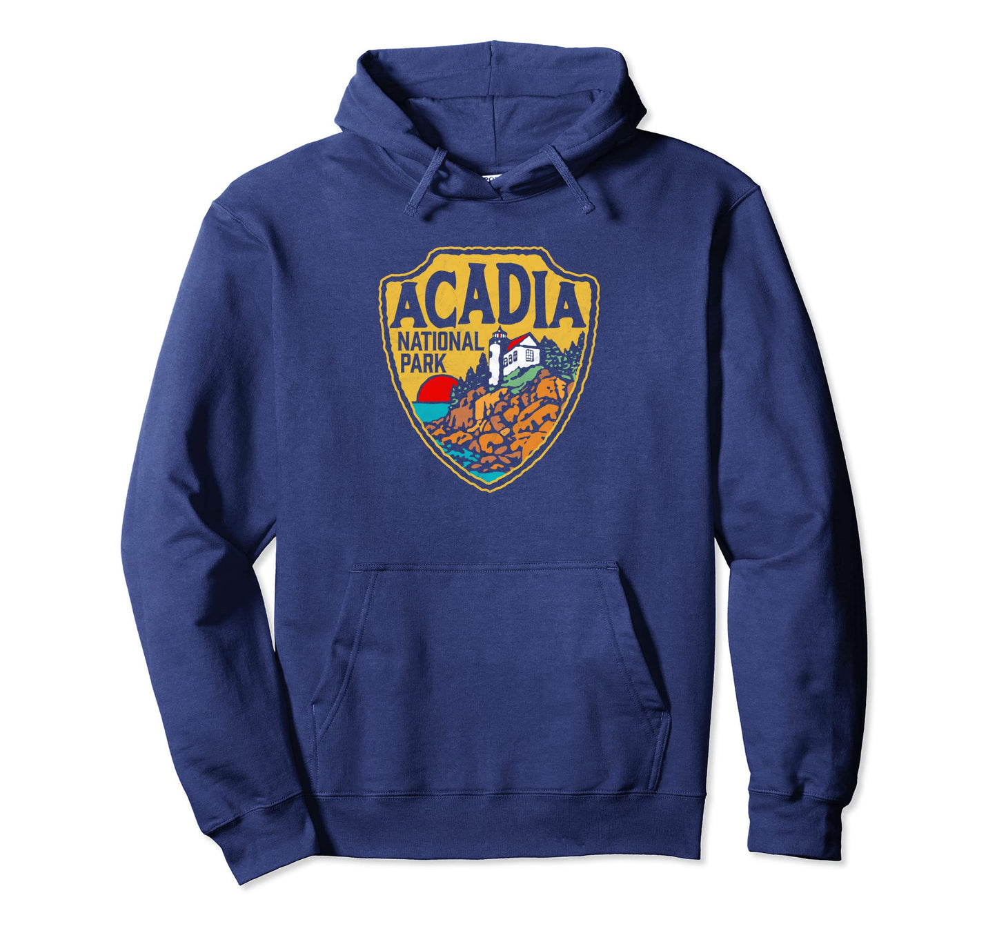 Acadia National Park Maine Lighthouse Hoodie - Minimalist Print for Adults - T-Shirt, Sweatshirt, Hoodie