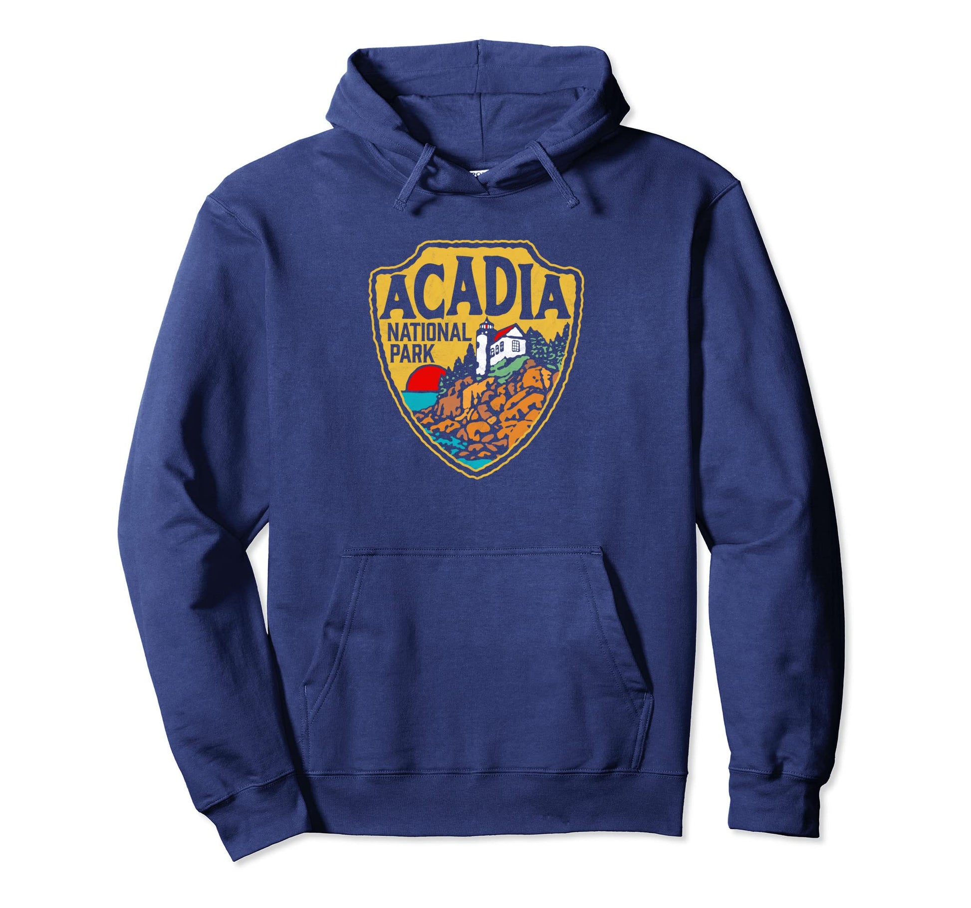 Acadia National Park Maine Lighthouse Hoodie - Minimalist Print for Adults - T-Shirt, Sweatshirt, Hoodie
