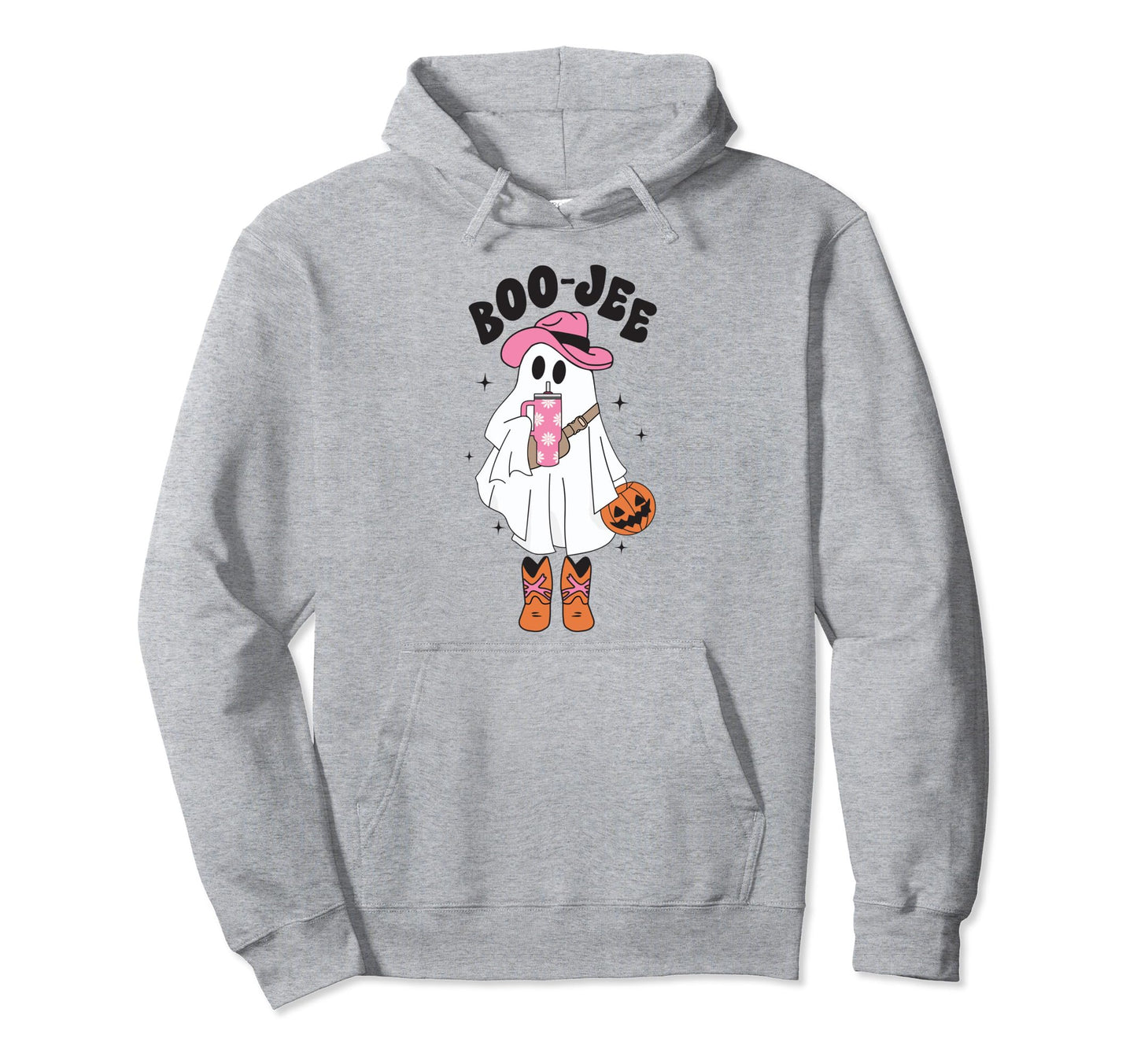 Boo Jee Spooky Season Ghost Western Hoodie - Streetwear Style Unisex - T-Shirt, Sweatshirt, Hoodie