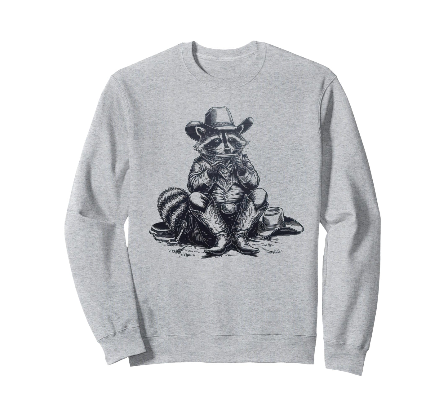 Raccoon 90S Country Music Western Sweatshirt - Casual Everyday Wear Unisex - T-Shirt, Sweatshirt, Hoodie