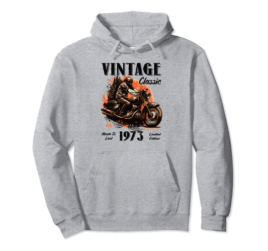 1973 Birthday Motorcycle Hoodie - Trendy Graphic Men Women - T-Shirt, Sweatshirt, Hoodie