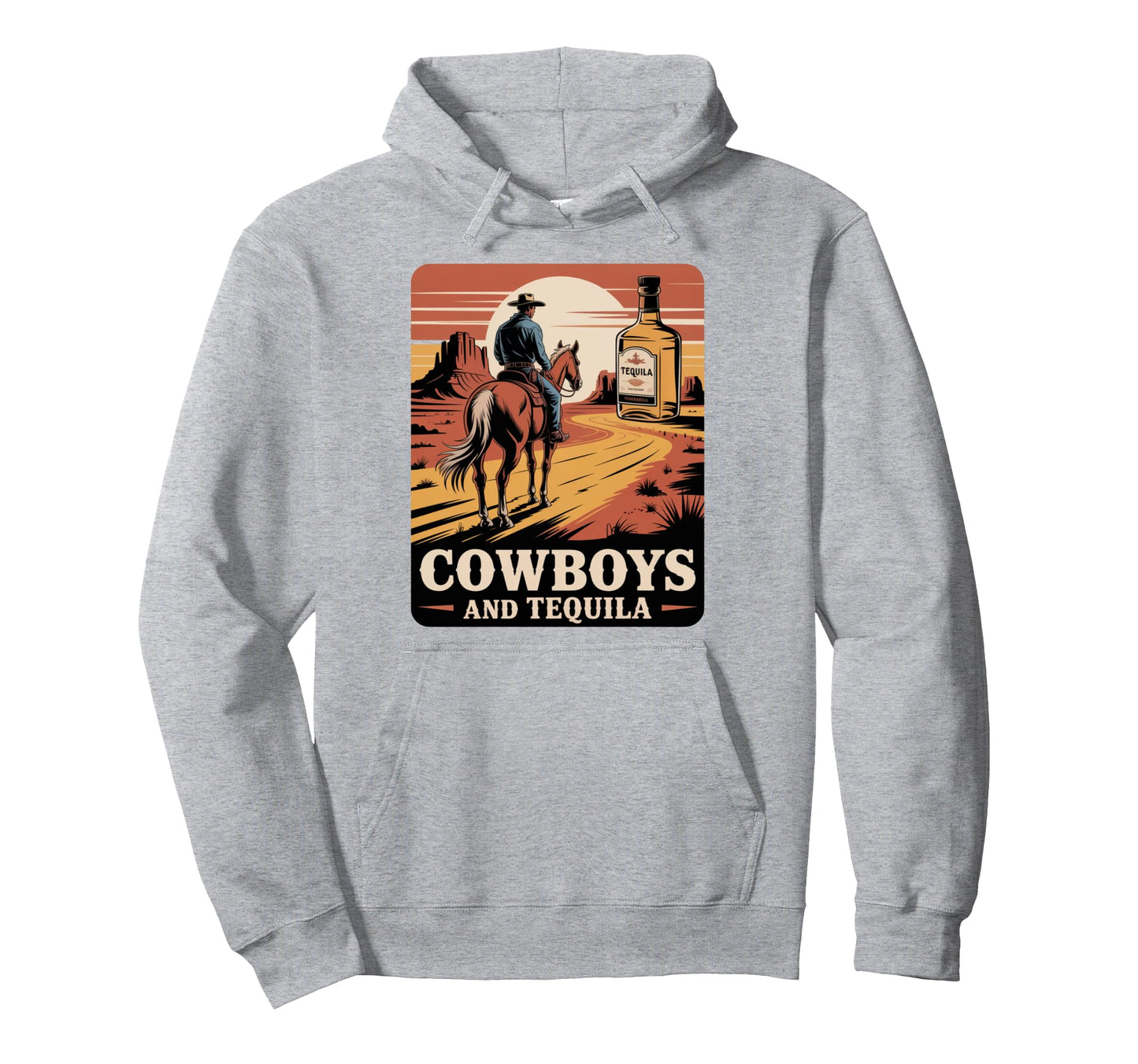 Womens Cowboys And Tequila Hoodie - Trendy Graphic Unisex - T-Shirt, Sweatshirt, Hoodie