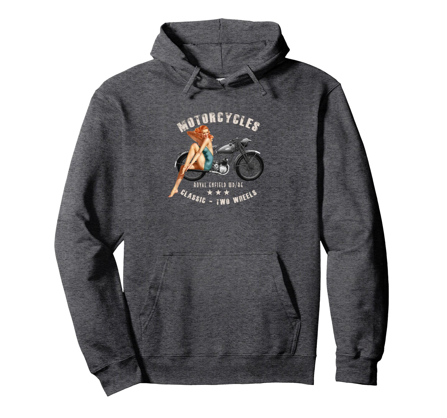 Royal Enfield Wdre Ww2 Pin Up Hoodie - Fun Novelty Design Unisex - T-Shirt, Sweatshirt, Hoodie