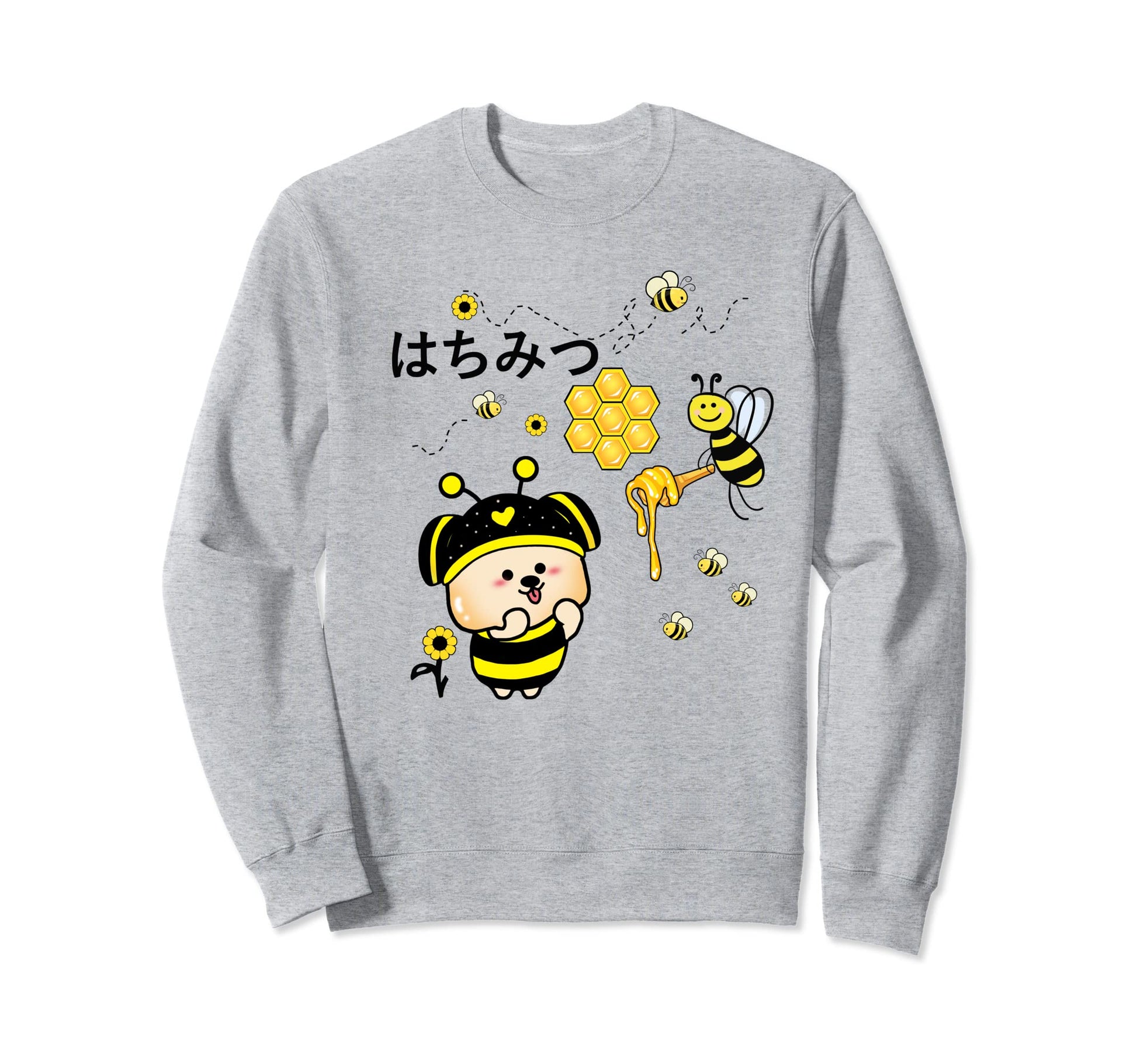 Kawaii Bear Honey And Bees Japanese Sweatshirt - Streetwear Style Unisex - T-Shirt, Sweatshirt, Hoodie