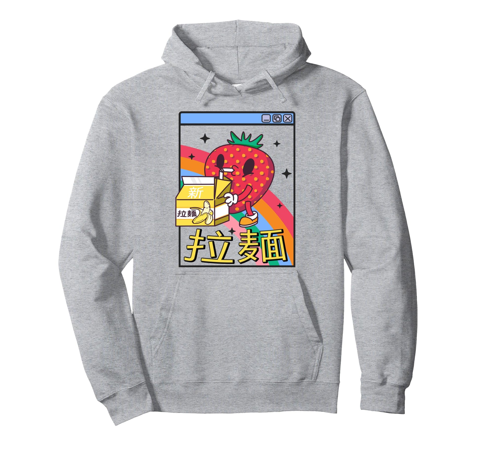 Strawberry Milk Carton Kawaii Hoodie - Casual Everyday Wear for Adults - T-Shirt, Sweatshirt, Hoodie