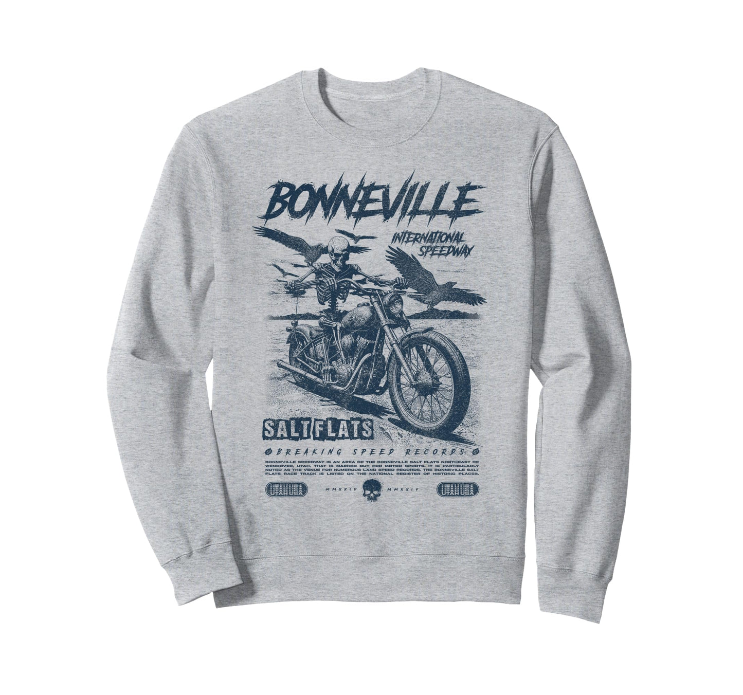 Bonneville Salt Flats Motorcycle Sweatshirt - Novelty Apparel Men Women - T-Shirt, Sweatshirt, Hoodie