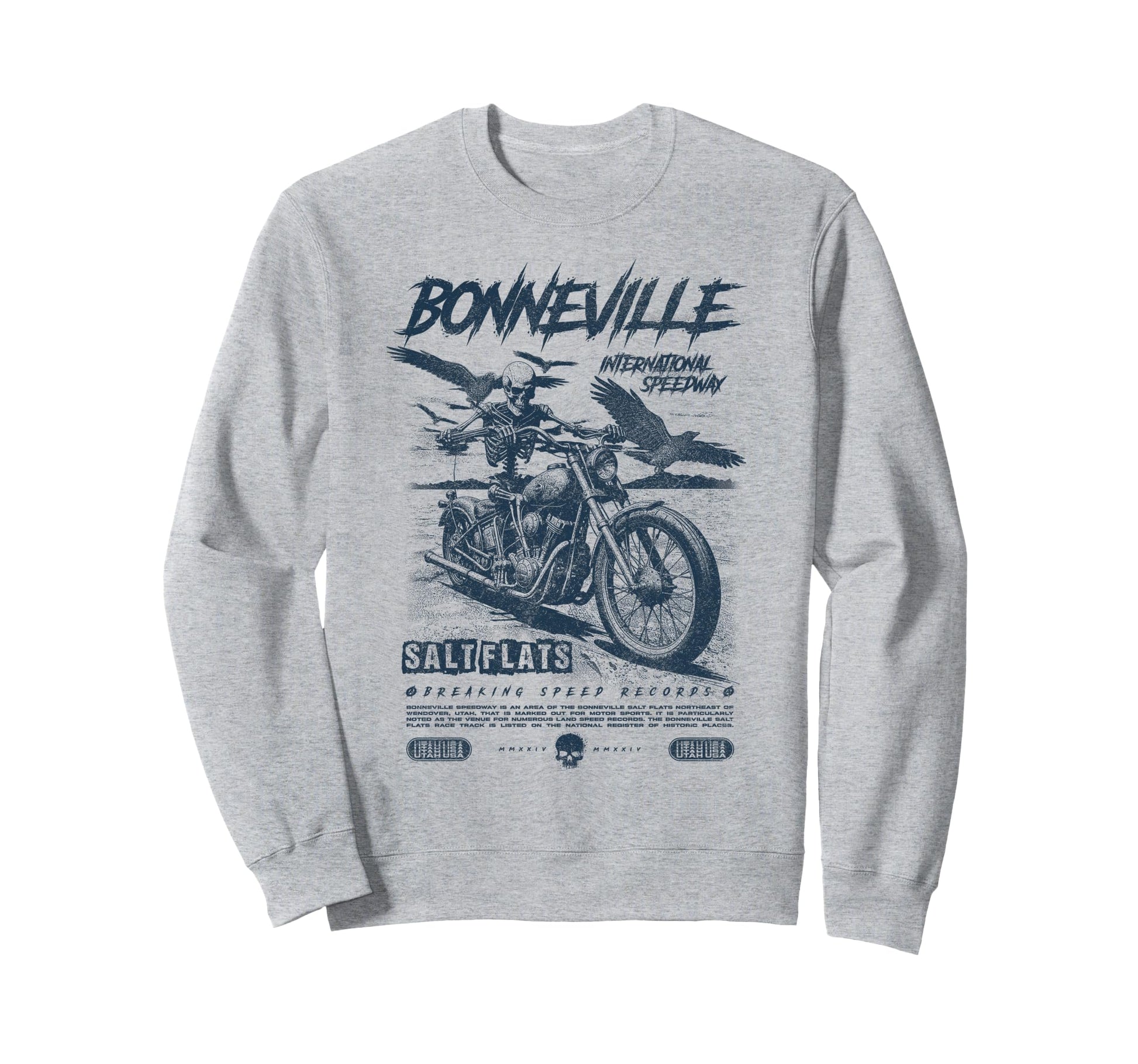 Bonneville Salt Flats Motorcycle Sweatshirt - Novelty Apparel Men Women - T-Shirt, Sweatshirt, Hoodie