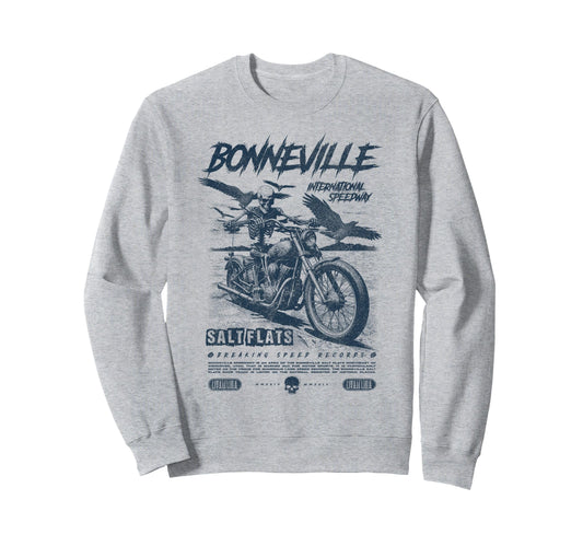 Bonneville Salt Flats Motorcycle Sweatshirt - Novelty Apparel Men Women - T-Shirt, Sweatshirt, Hoodie