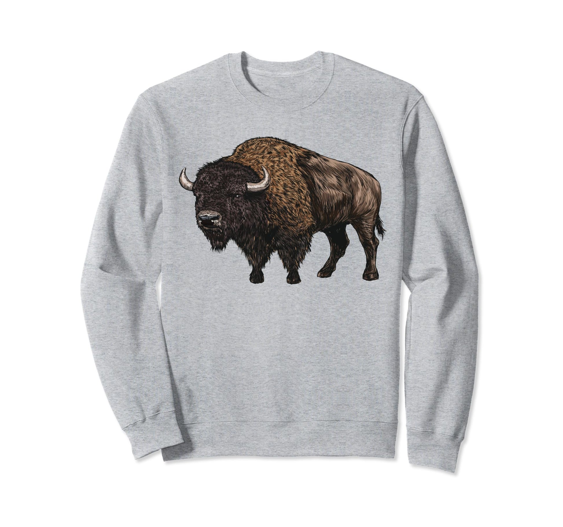 American Bison Silhouette Sweatshirt - Fun Novelty Design Men Women - T-Shirt, Sweatshirt, Hoodie