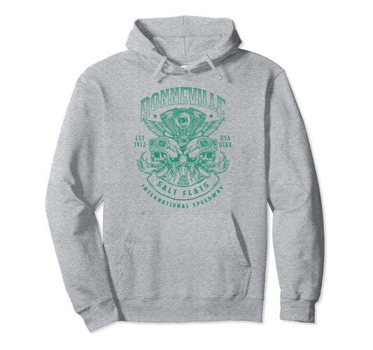 Bonneville Salt Flats Motorcycle Racing Hoodie - Trendy Graphic Unisex - T-Shirt, Sweatshirt, Hoodie