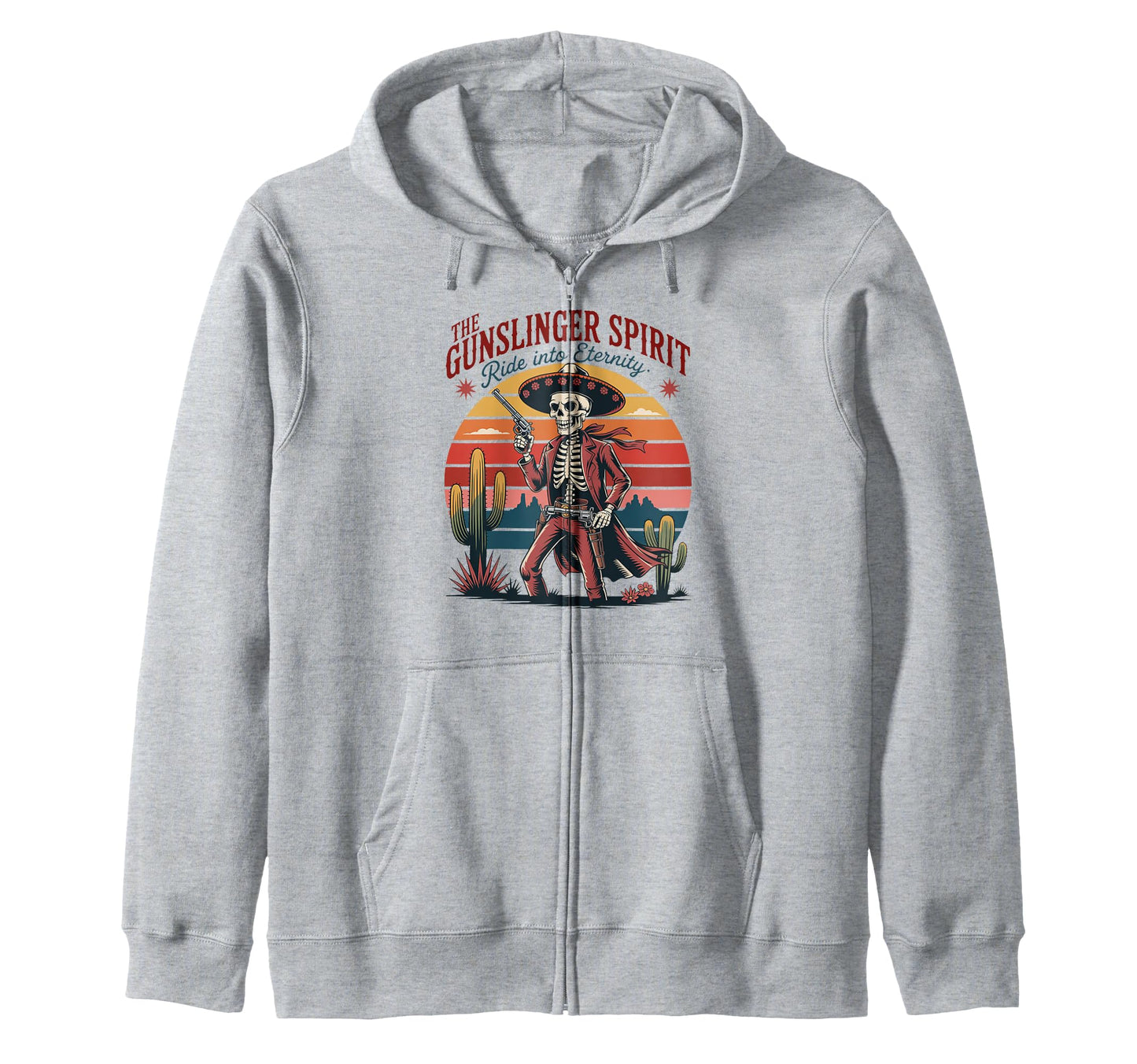 Day Dead Western Gunslinger Spirit Hoodie - Fun Novelty Design Unisex - T-Shirt, Sweatshirt, Hoodie