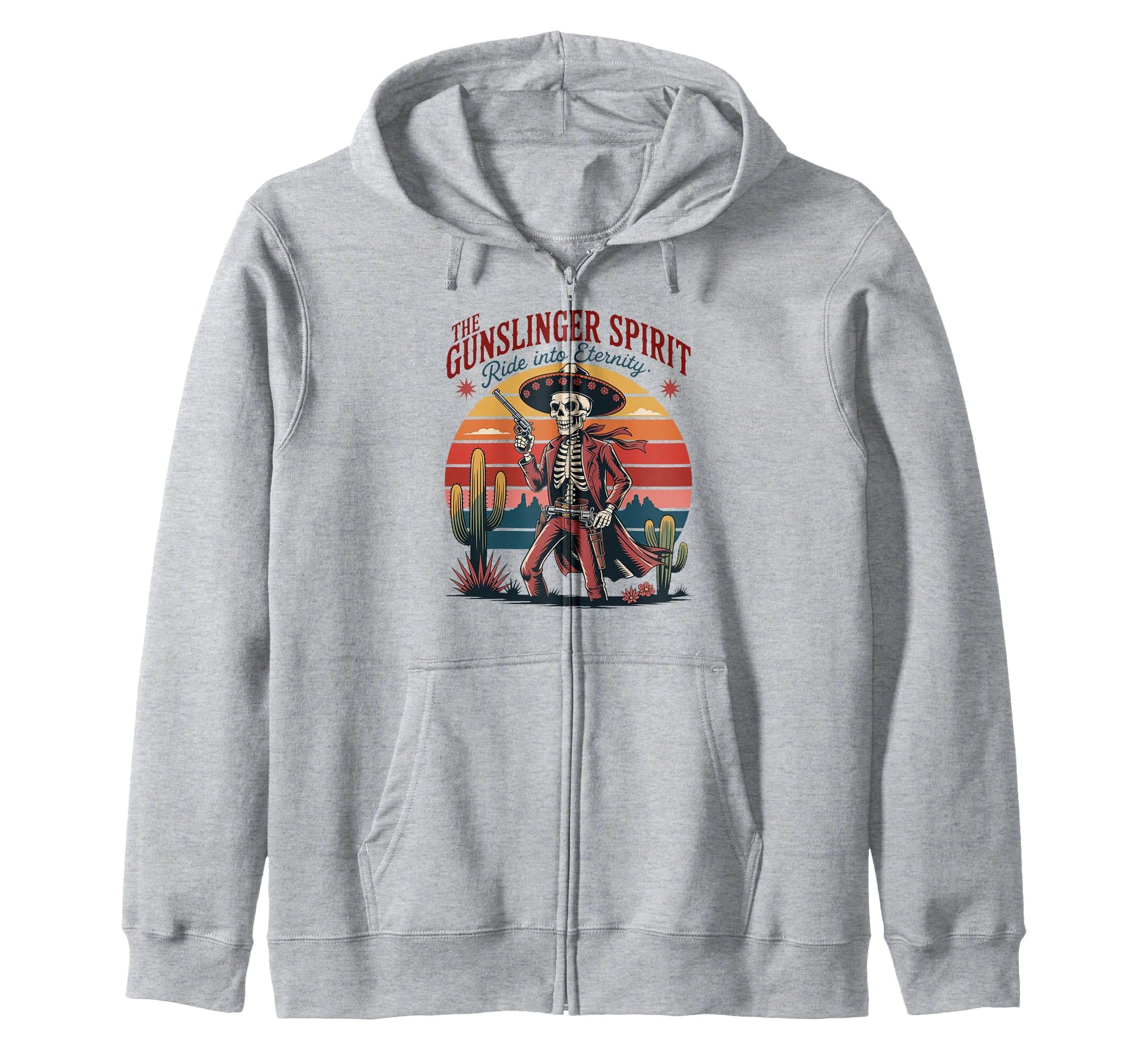 Day Dead Western Gunslinger Spirit Hoodie - Fun Novelty Design Unisex - T-Shirt, Sweatshirt, Hoodie