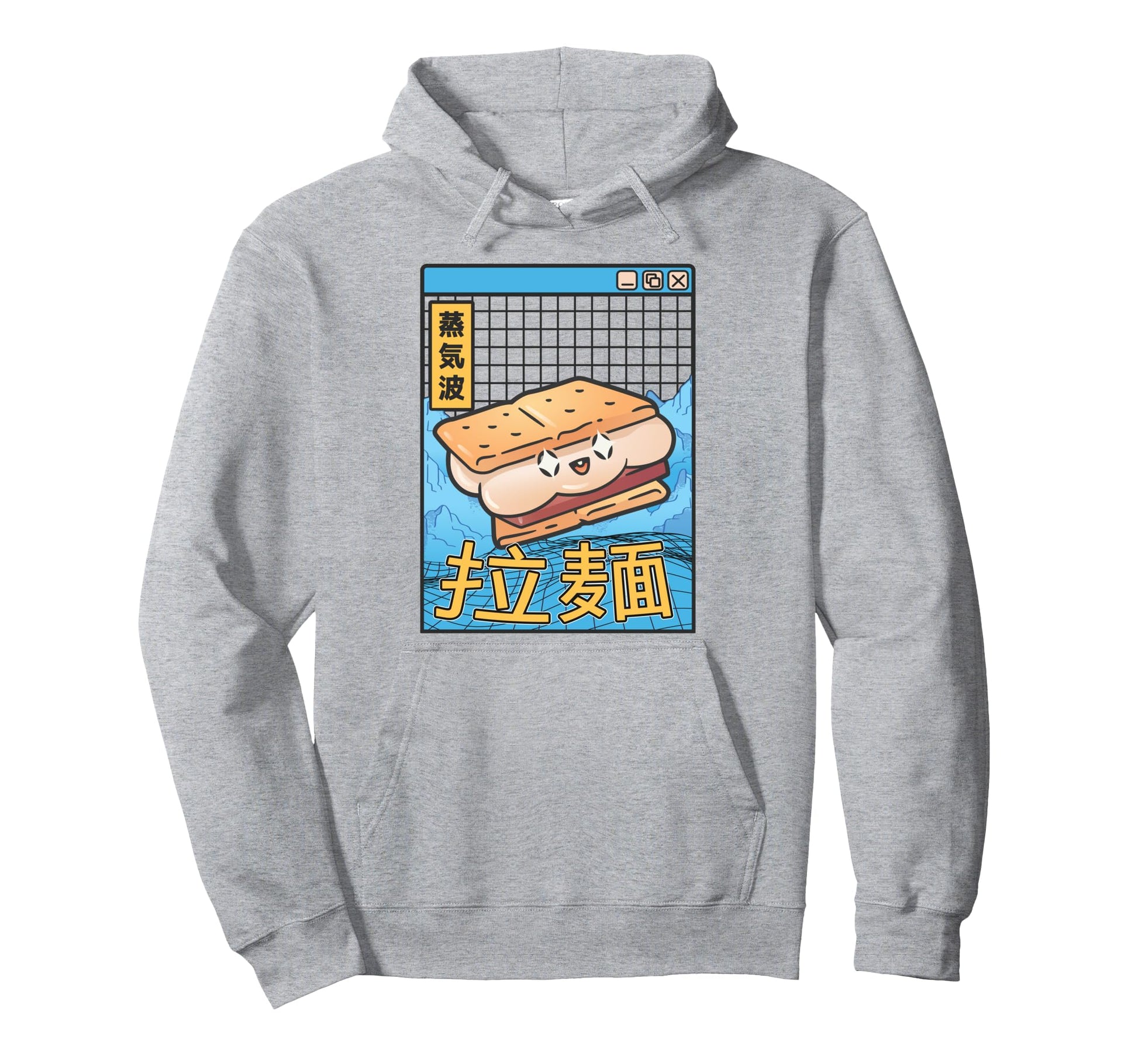 Japanese Smore Kawaii Grid Vaporwave Hoodie - Novelty Apparel Unisex - T-Shirt, Sweatshirt, Hoodie