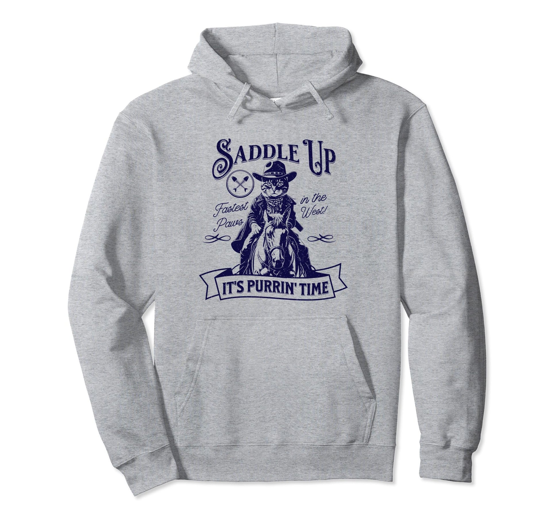Cat Cowboy Hoodie - Novelty Apparel Unisex - T-Shirt, Sweatshirt, Hoodie