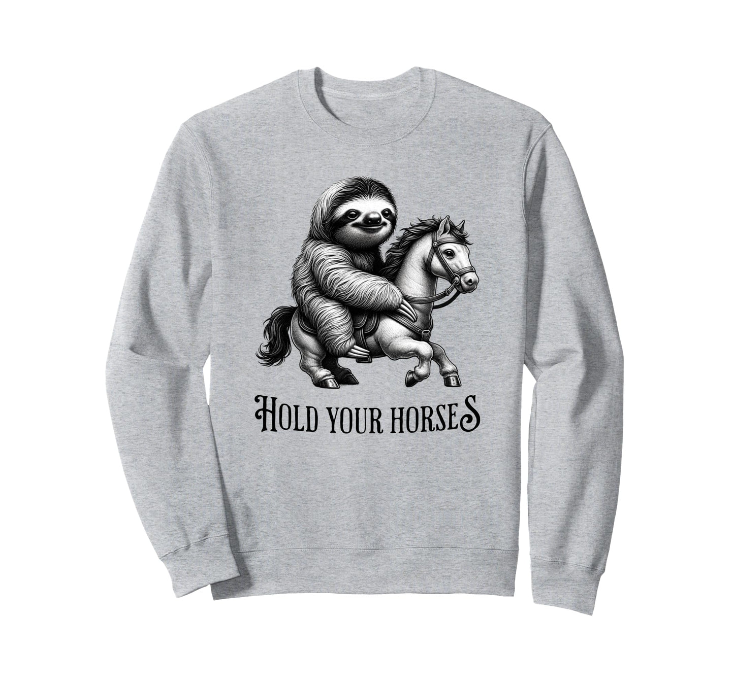 Sloth And Horse Funny Animals Sweatshirt - Minimalist Print for Adults - T-Shirt, Sweatshirt, Hoodie