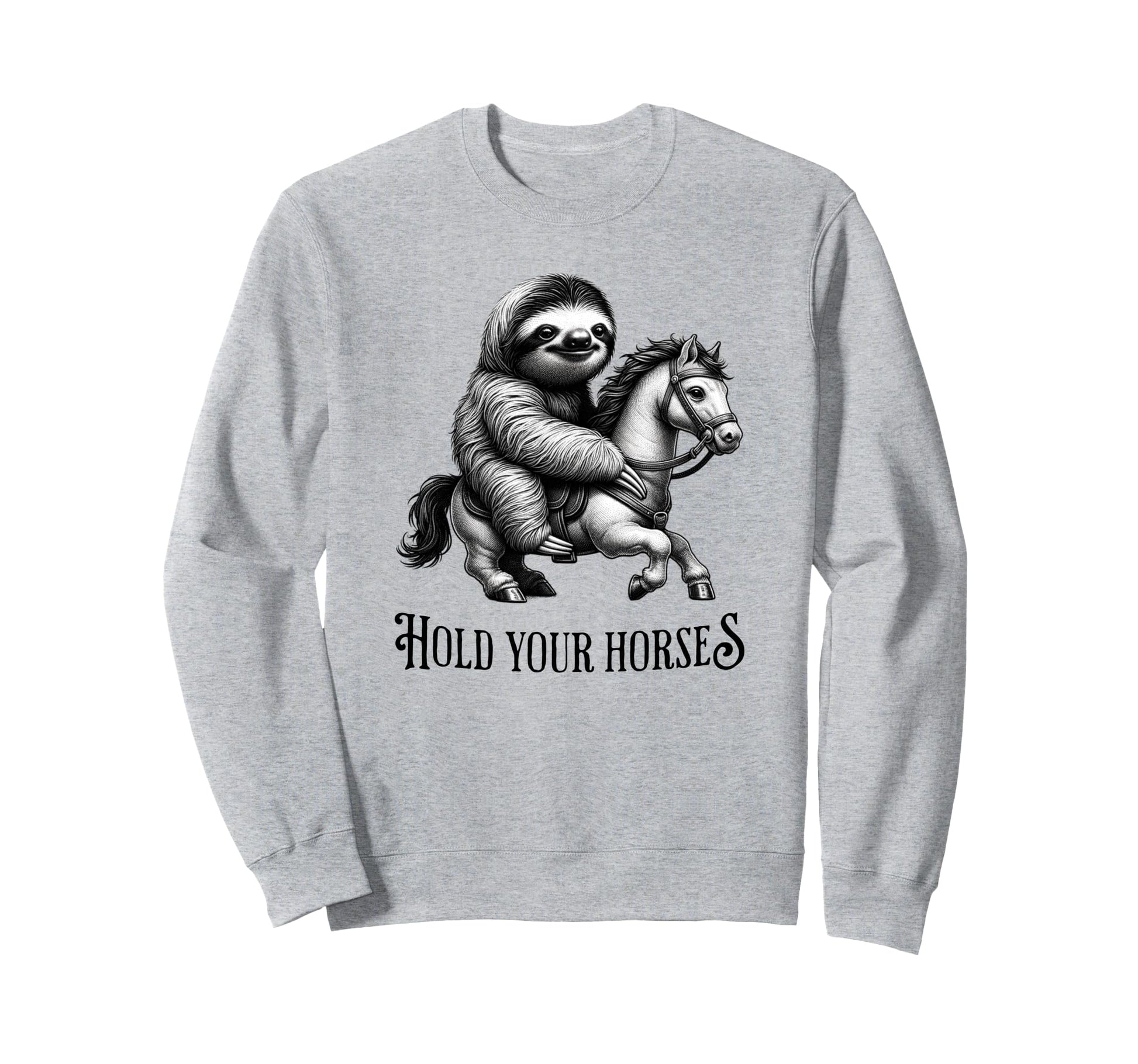 Sloth And Horse Funny Animals Sweatshirt - Minimalist Print for Adults - T-Shirt, Sweatshirt, Hoodie