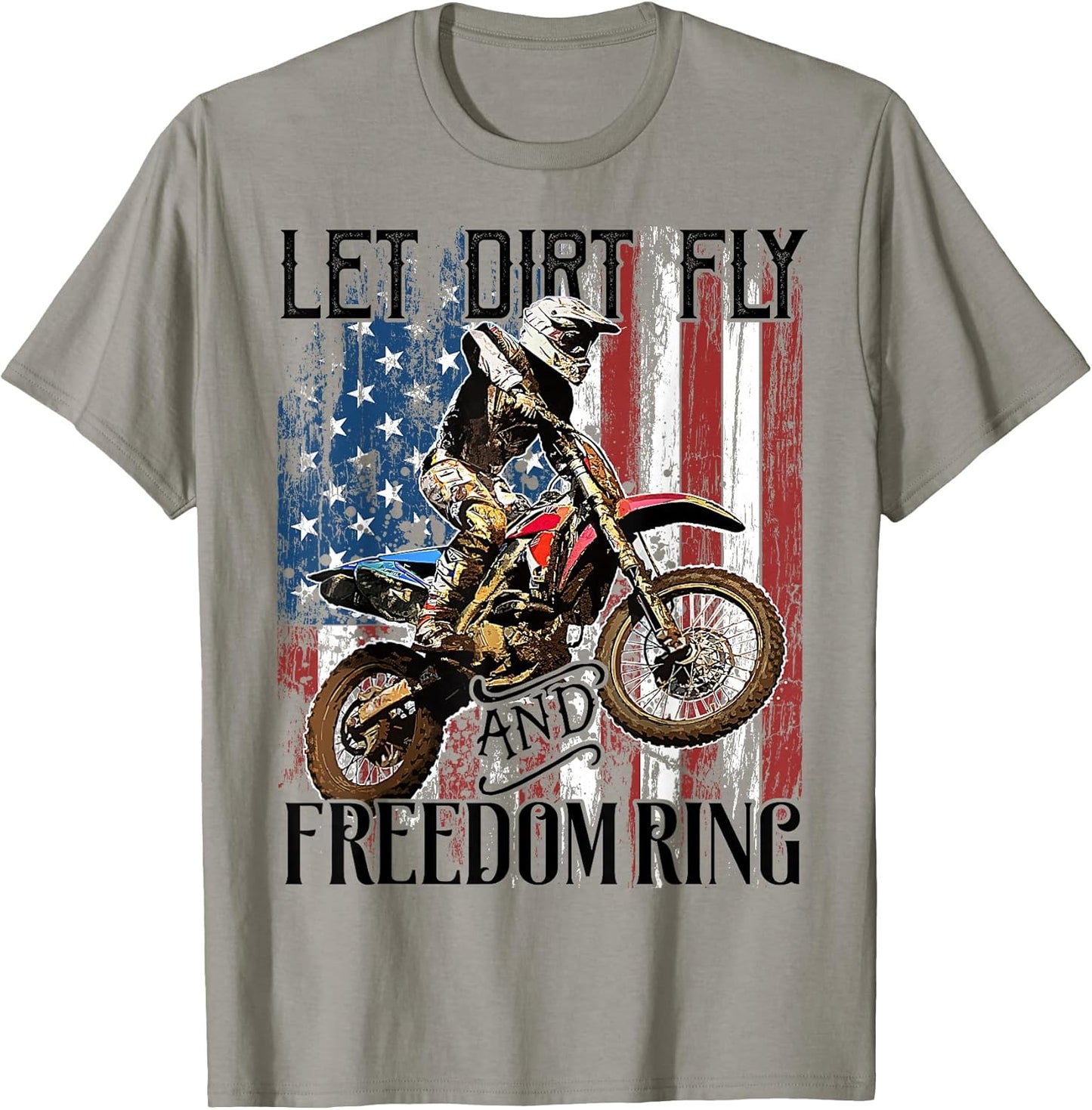 Patriotic Dirt Bike Racing - Adult & Kids T-Shirts, Sweatshirts & Hoodies apparel design preview 1
