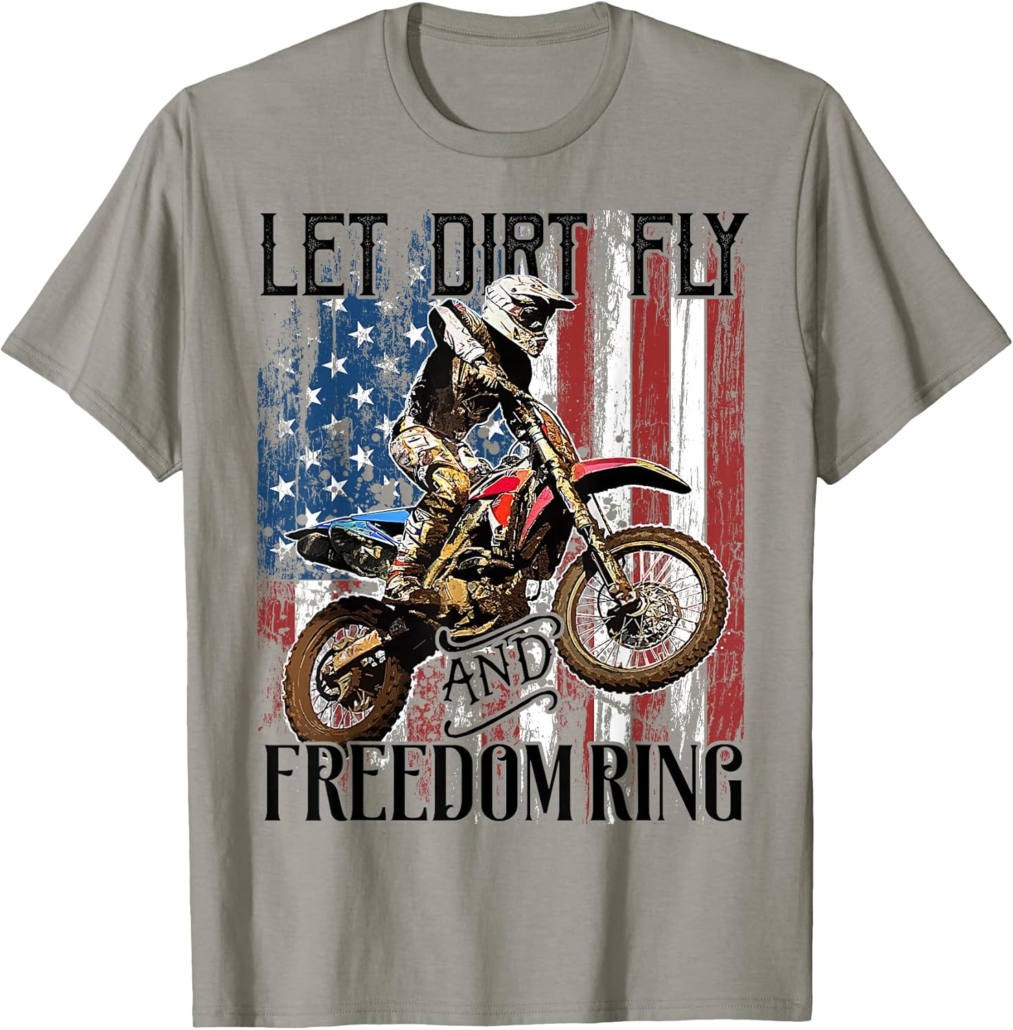 Patriotic Dirt Bike Racing - Adult & Kids T-Shirts, Sweatshirts & Hoodies apparel design preview 1