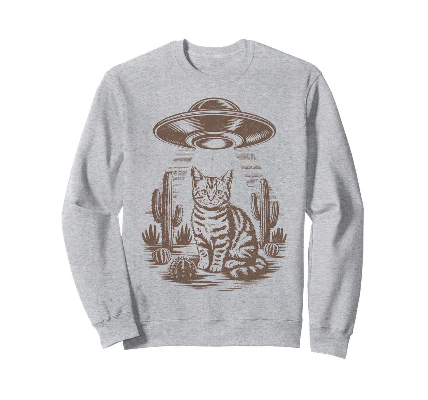 Funny Cat Western Ufo Cowboy Cat Sweatshirt - Novelty Apparel Unisex - T-Shirt, Sweatshirt, Hoodie