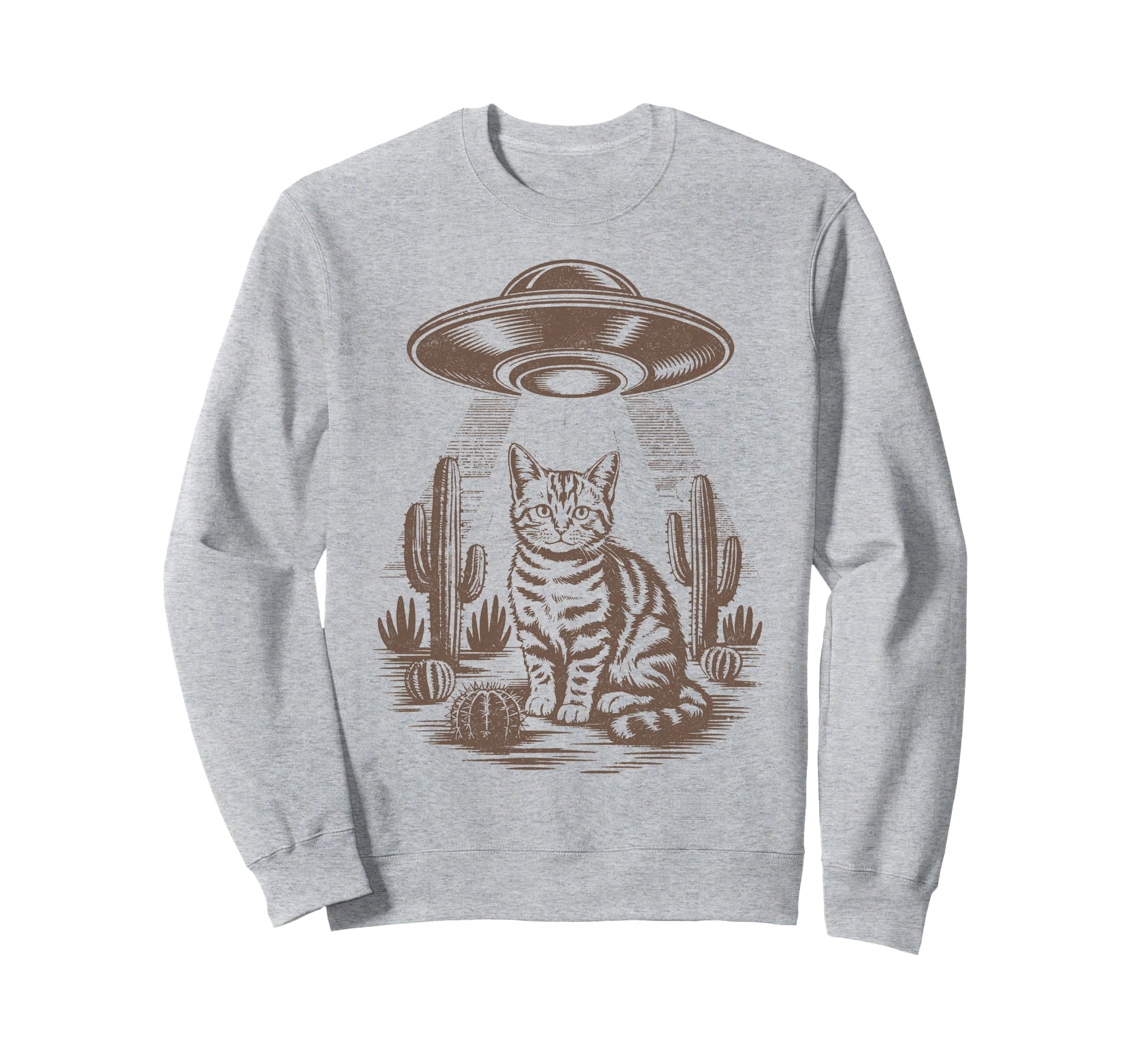 Funny Cat Western Ufo Cowboy Cat Sweatshirt - Novelty Apparel Unisex - T-Shirt, Sweatshirt, Hoodie