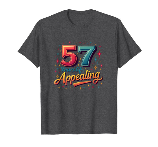 57 Years Appealing Birthday Gift T-Shirt - Minimalist Print Men Women - T-Shirt, Sweatshirt, Hoodie