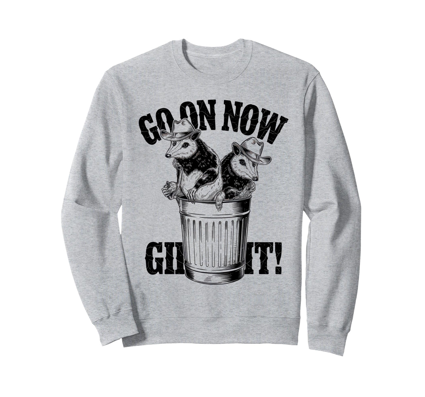 Go Now Git Cowboy Opossum Country Sweatshirt - Custom Art Print Unisex - T-Shirt, Sweatshirt, Hoodie