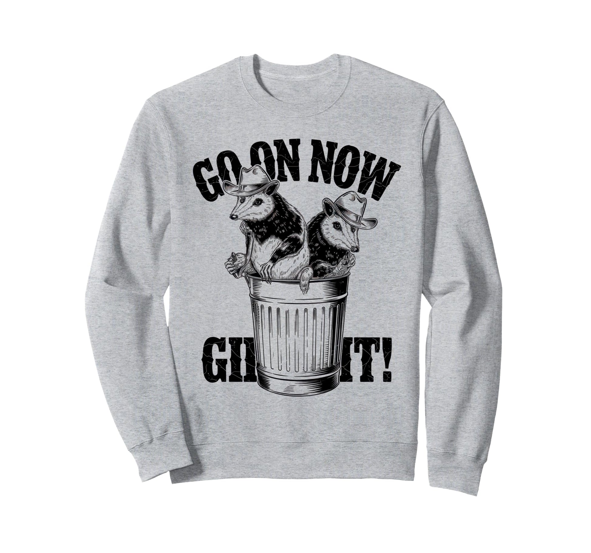 Go Now Git Cowboy Opossum Country Sweatshirt - Custom Art Print Unisex - T-Shirt, Sweatshirt, Hoodie