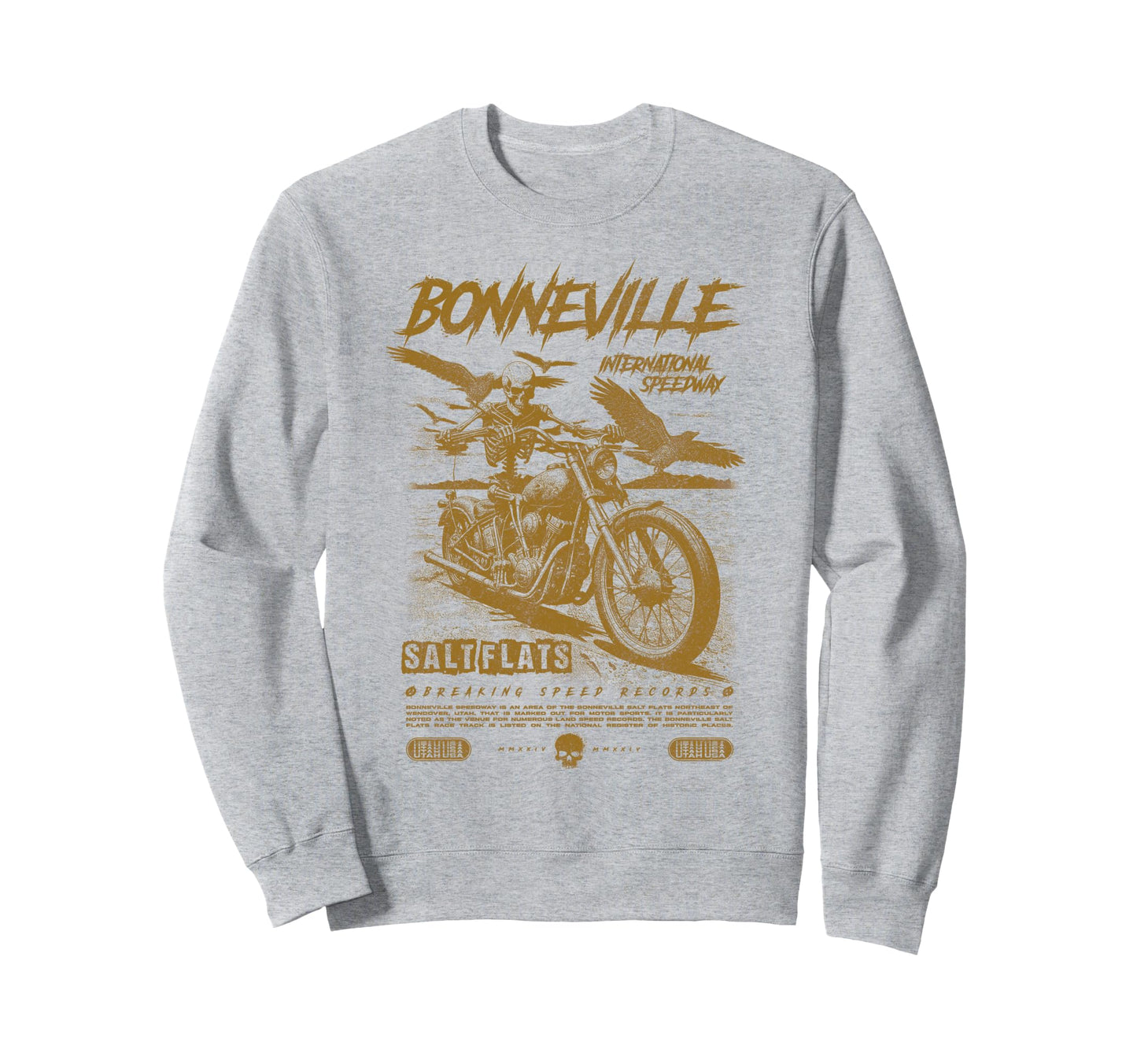 Bonneville Salt Flats Motorcycle Sweatshirt - Fun Novelty Design Men Women - T-Shirt, Sweatshirt, Hoodie