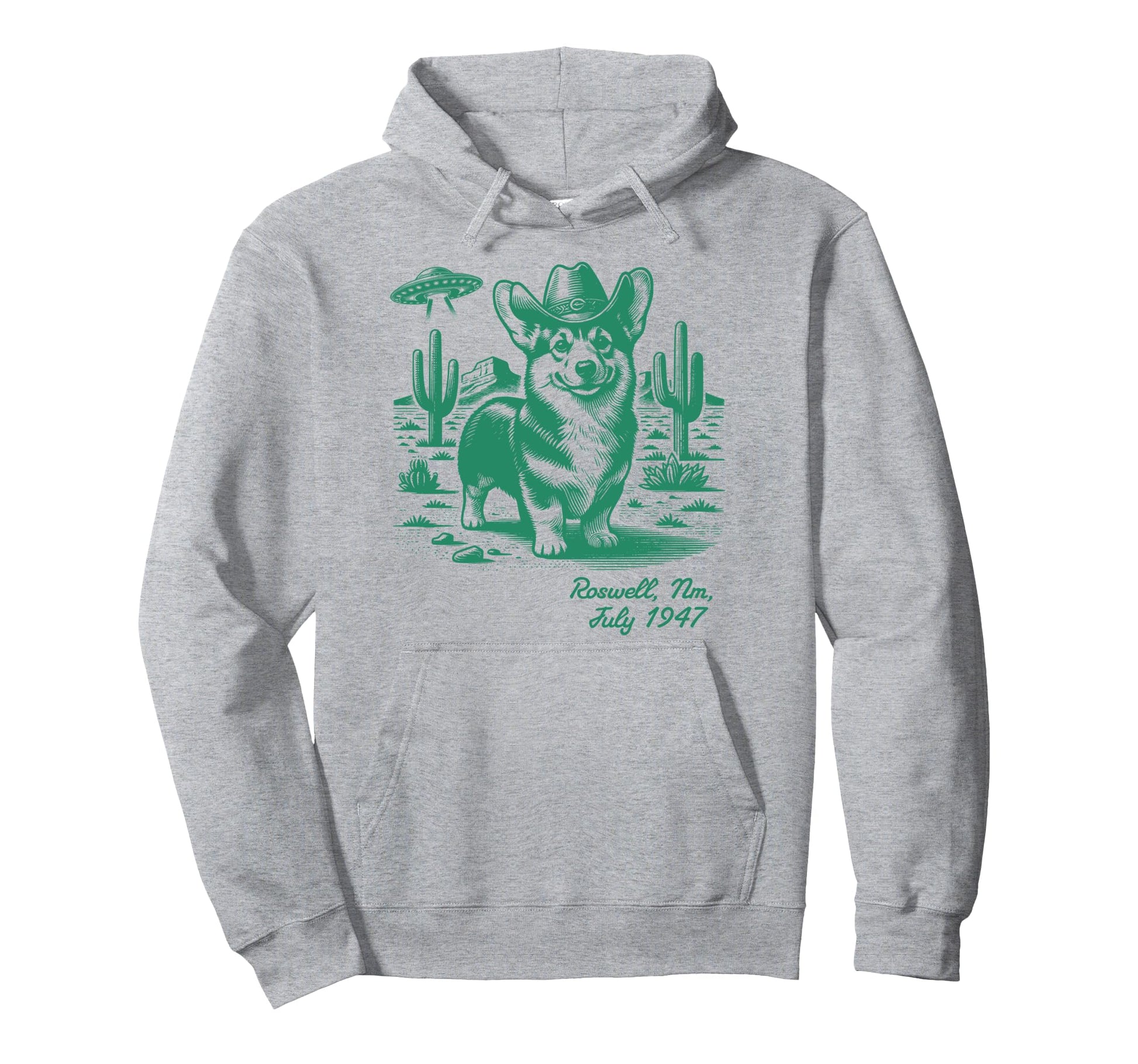 Corgi Cowboy Cowgirl Ufo Western Hoodie - Custom Art Print Men Women - T-Shirt, Sweatshirt, Hoodie